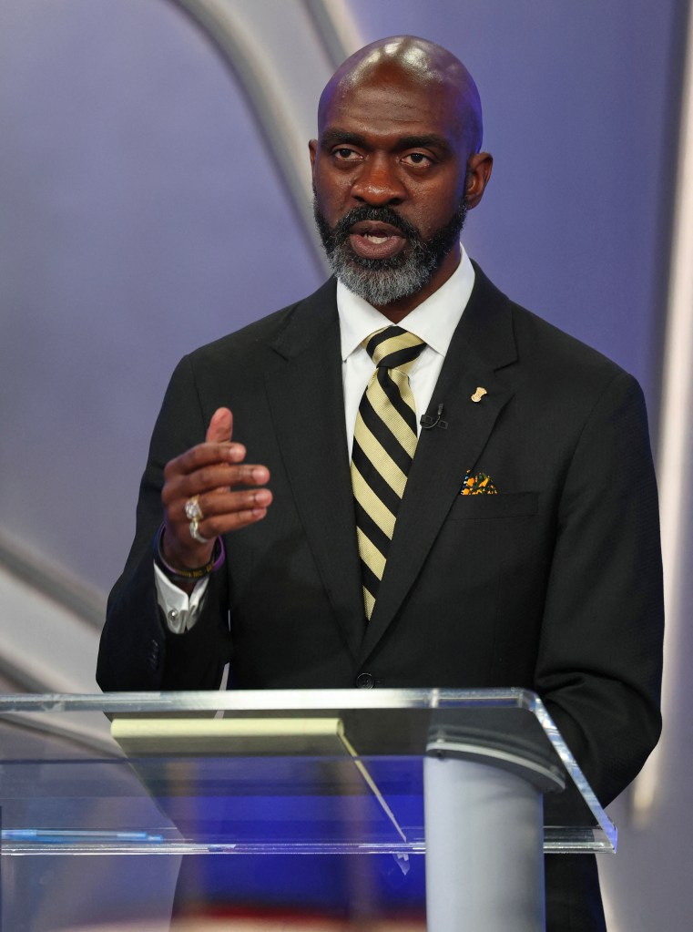 Democratic mayoral candidate Michael Blake speaks during a Democratic mayoral primary debate, at NBC's 30 Rockefeller Center studios in New York on June 4, 2025. 