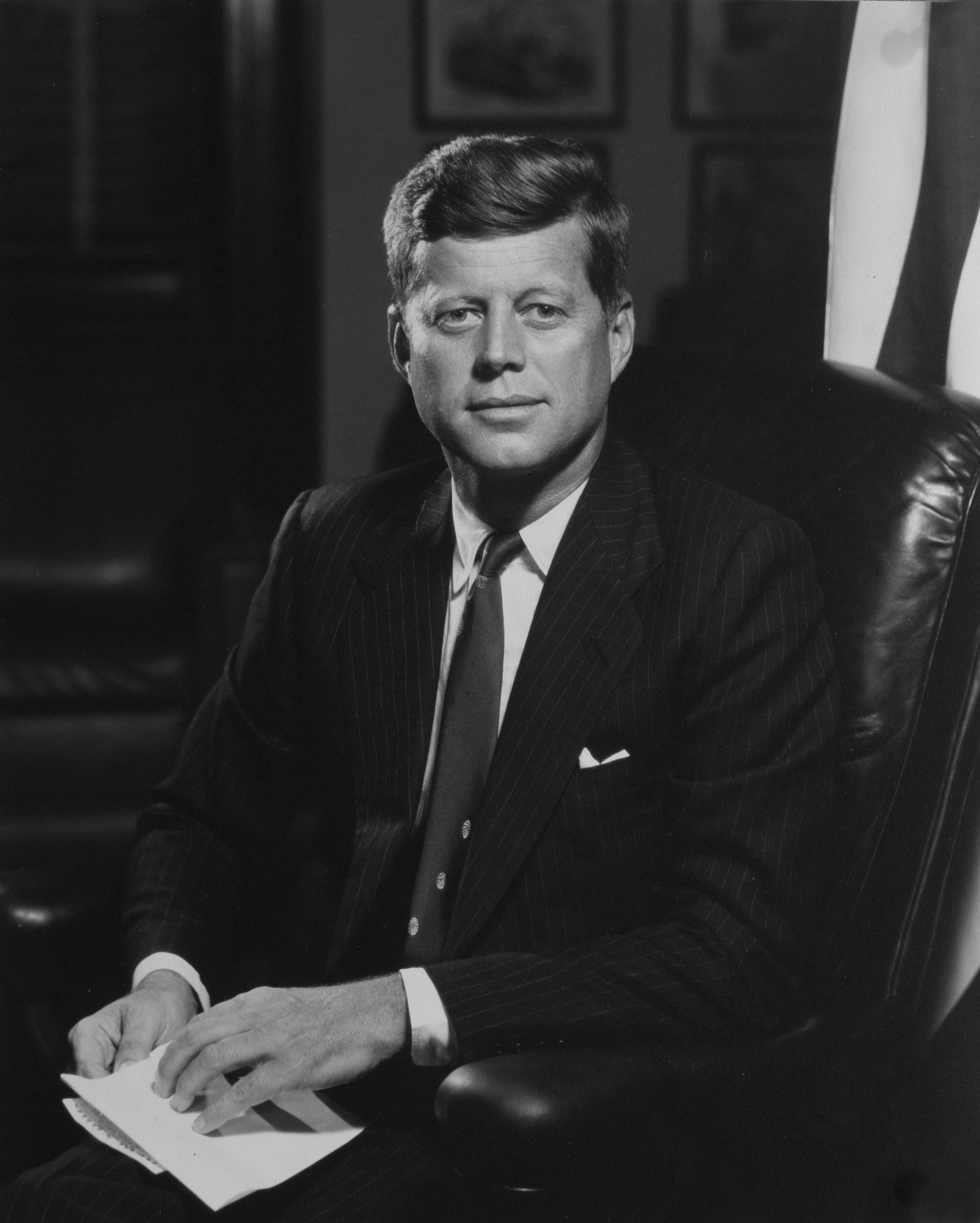 John F. Kennedy's official White House portrait.