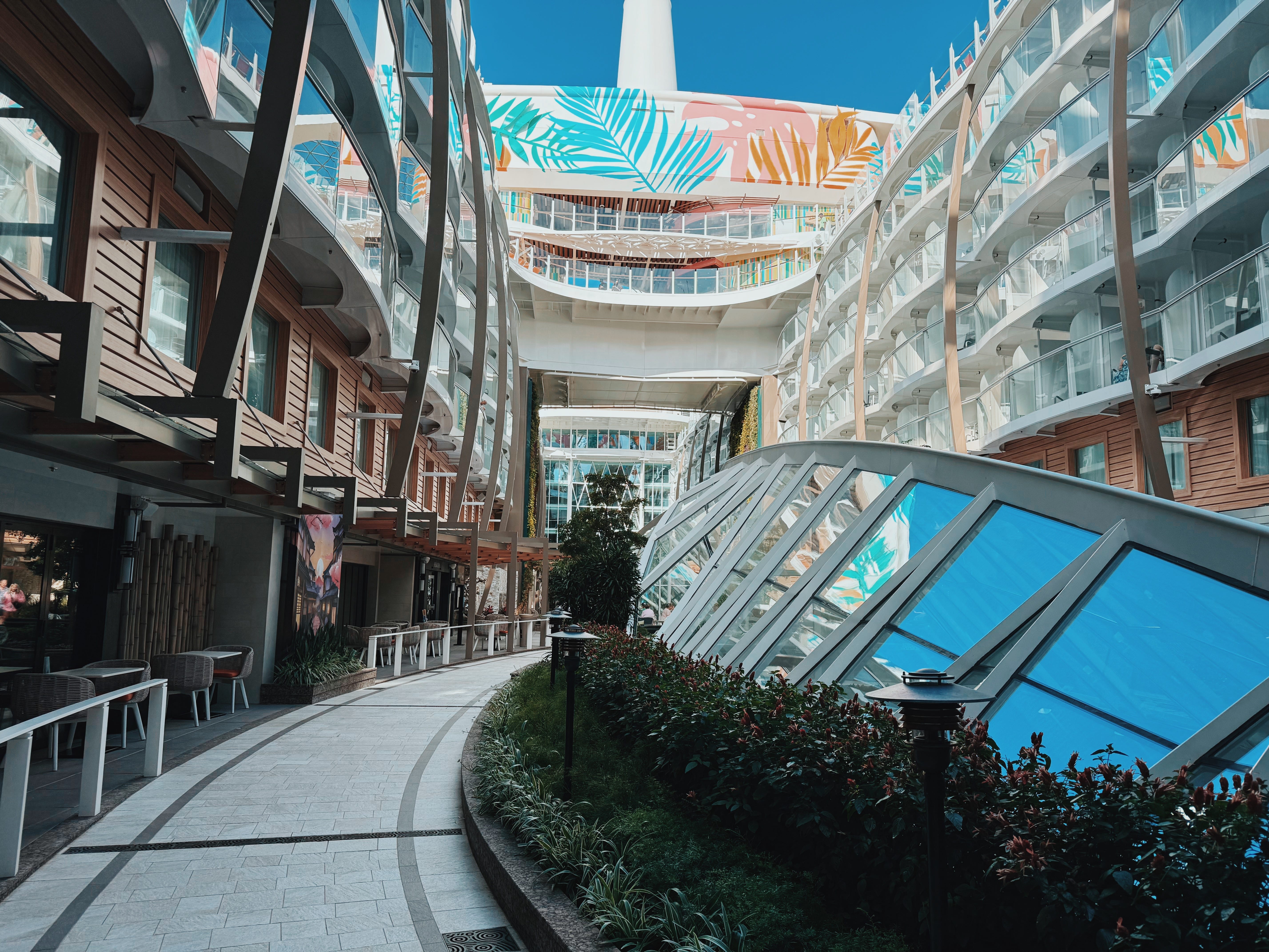Empty pathway in Royal Caribbean Utopia of the Seas