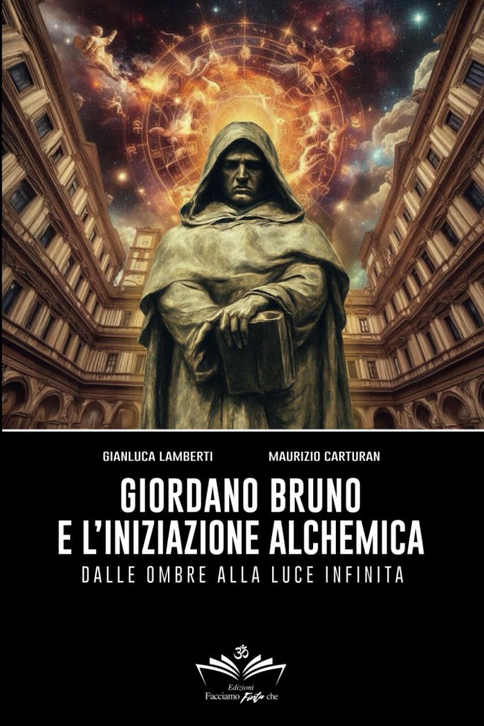Illustration of Giordano Bruno book cover.