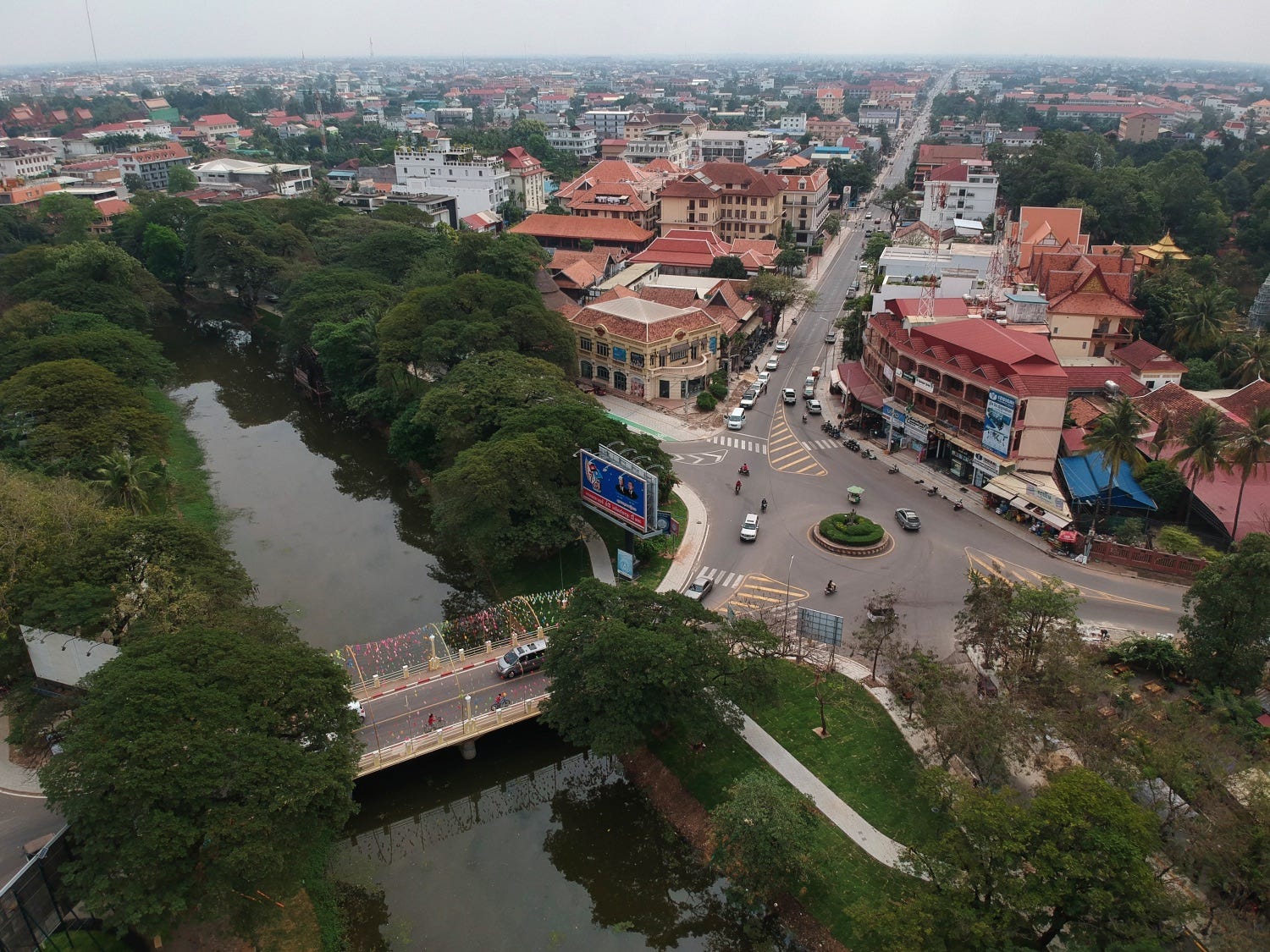 Siem Reap photo from above, drone.