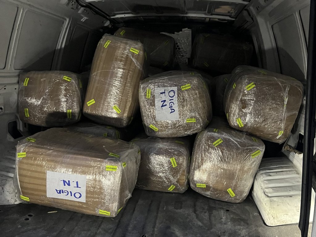 Methamphetamine packages seized in a van.