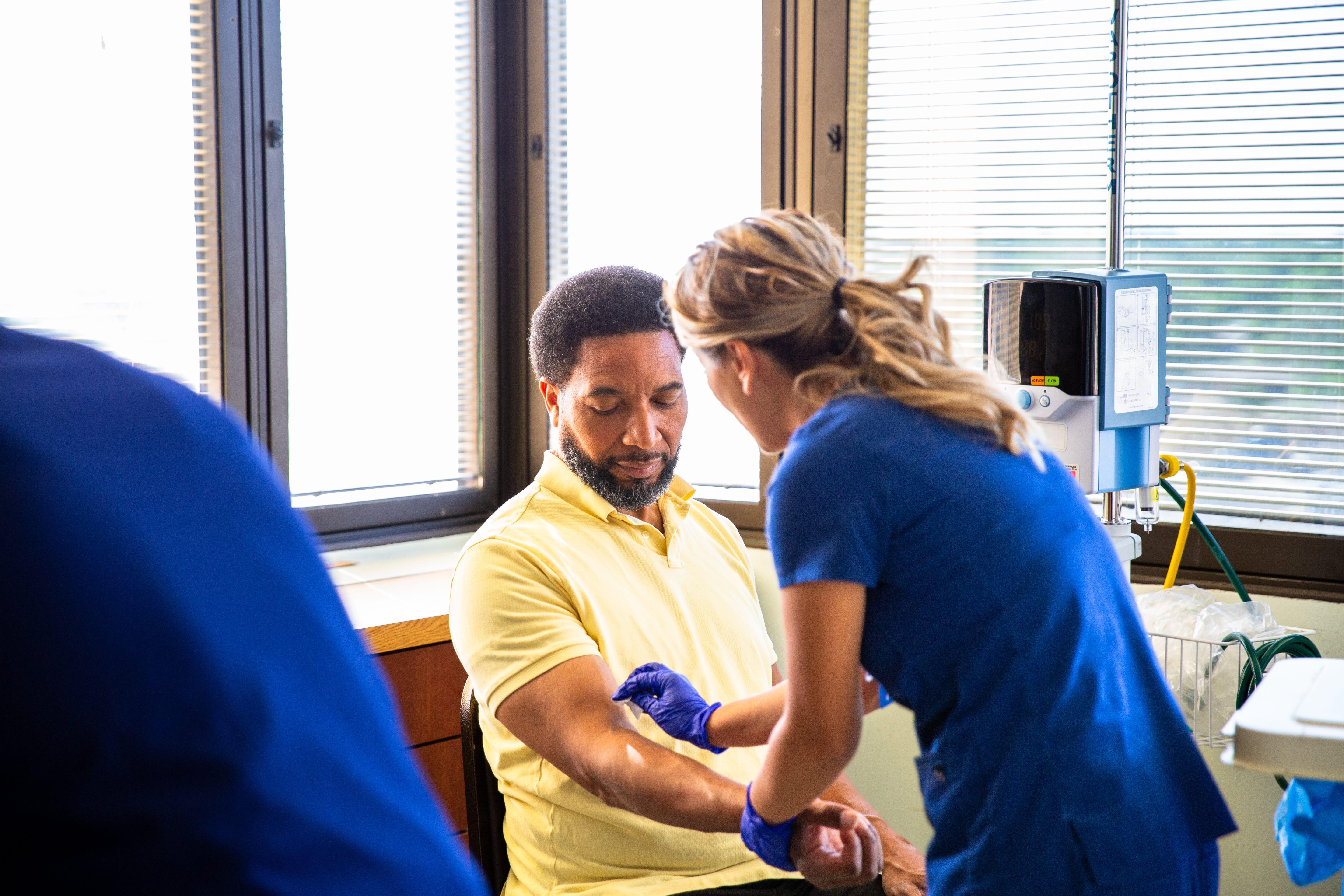 man getting blood test