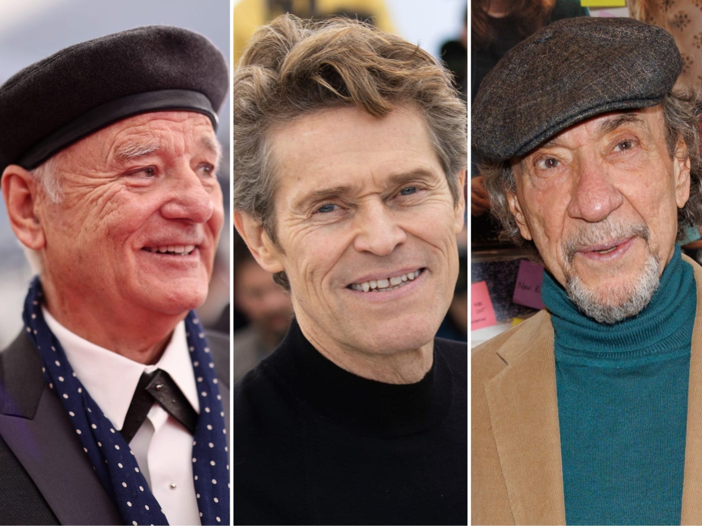 A composite image showing pictures of Bill Murray, Willem Dafoe, and F. Murray Abraham.