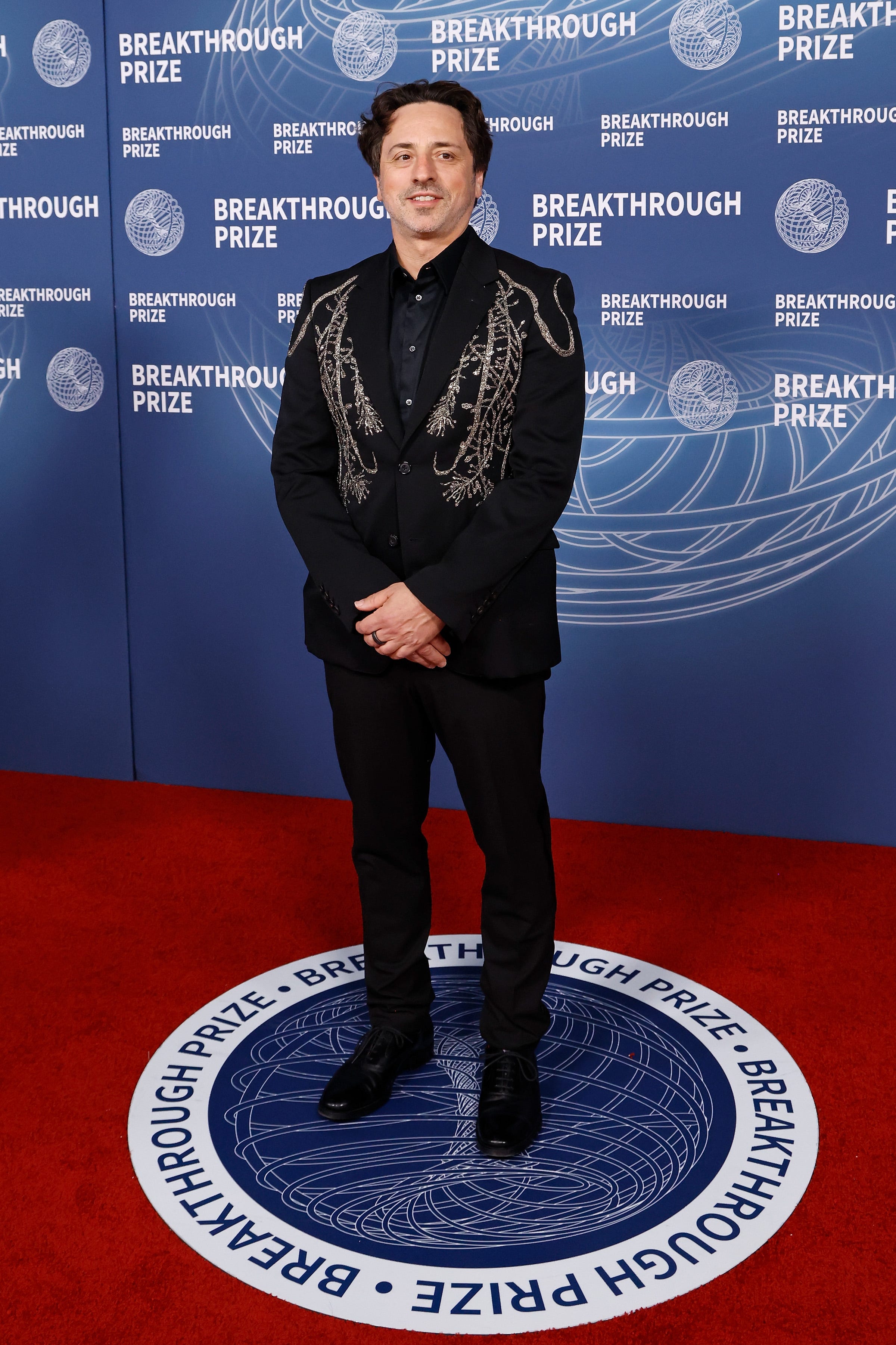 Sergey Brin attends the 2025 Breakthrough Prize ceremony in Santa Monica.