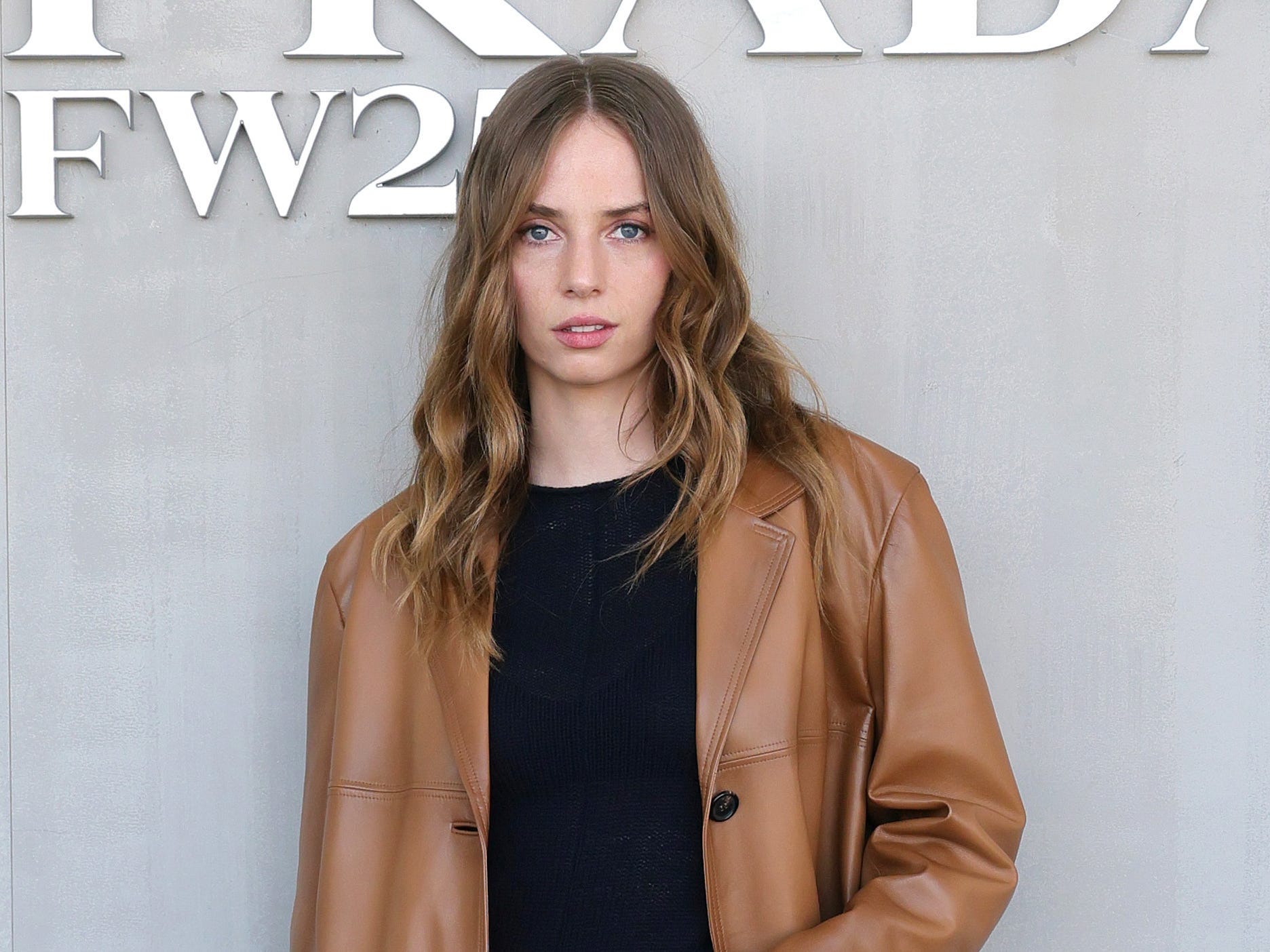 Maya Hawke attends the Prada Fall/Winter 2025 Womenswear fashion show during Milan Fashion Week Spring/Summer 2025 on February 27, 2025