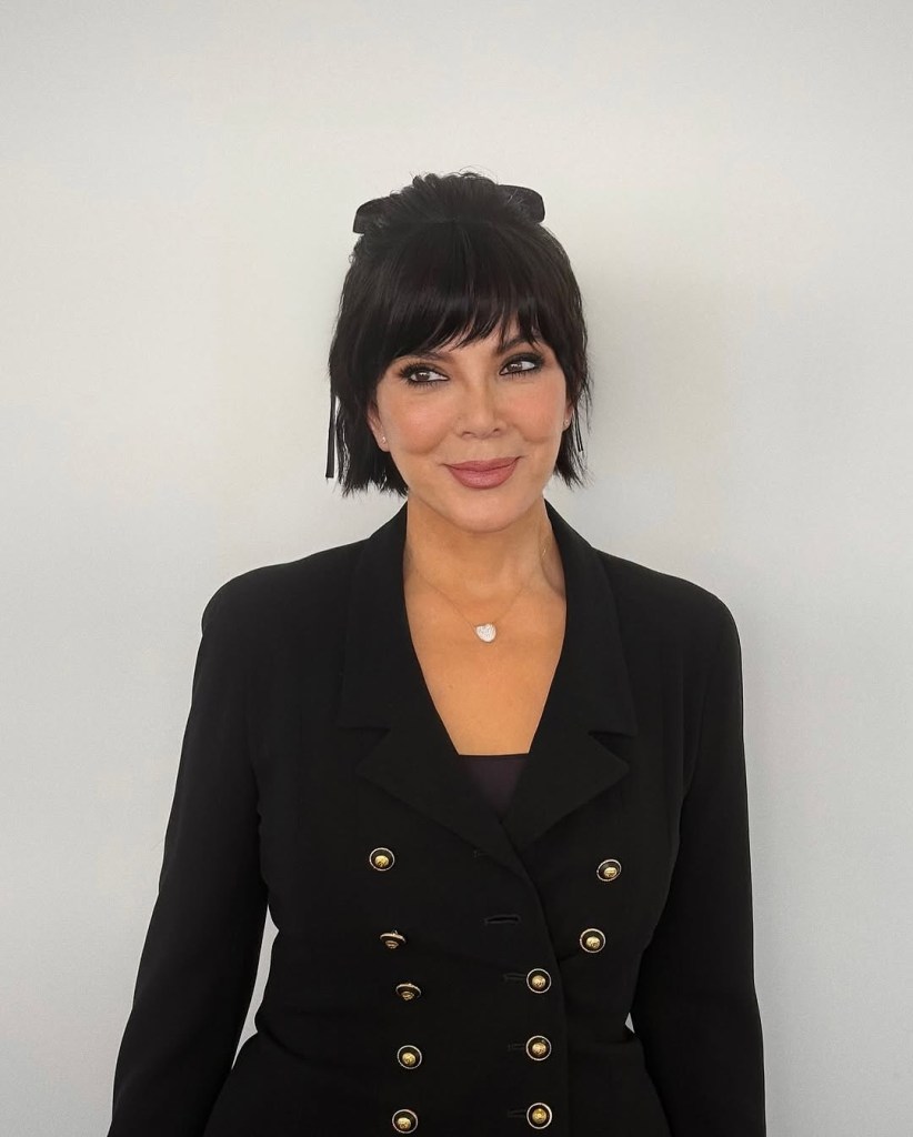 Kris Jenner wearing her hair back in a bow