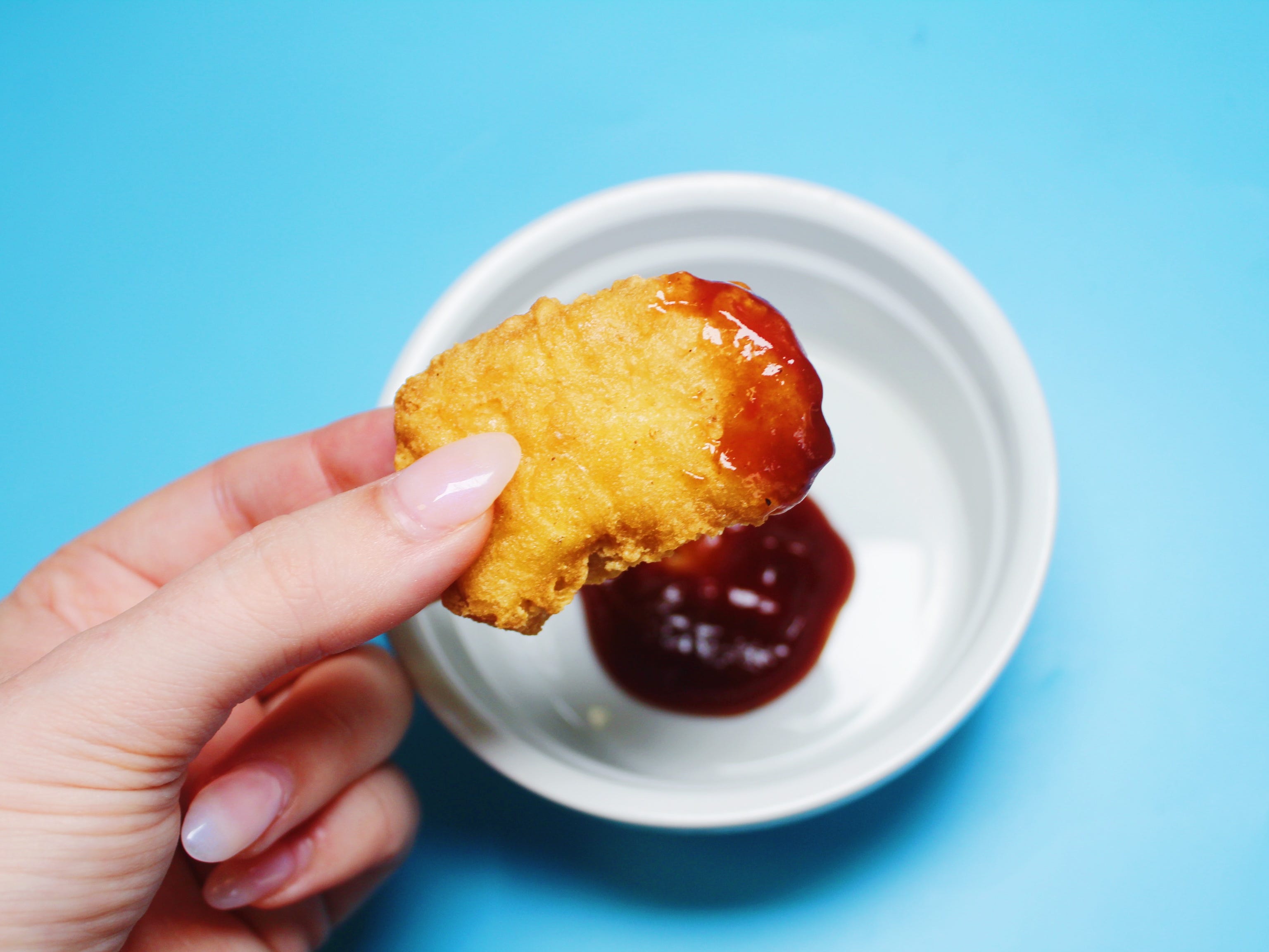 sweet baby rays barbecue sauce and chicken nugget