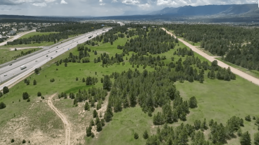 Interstate 25 near Palmer Lake connects Denver and Colorado Springs.