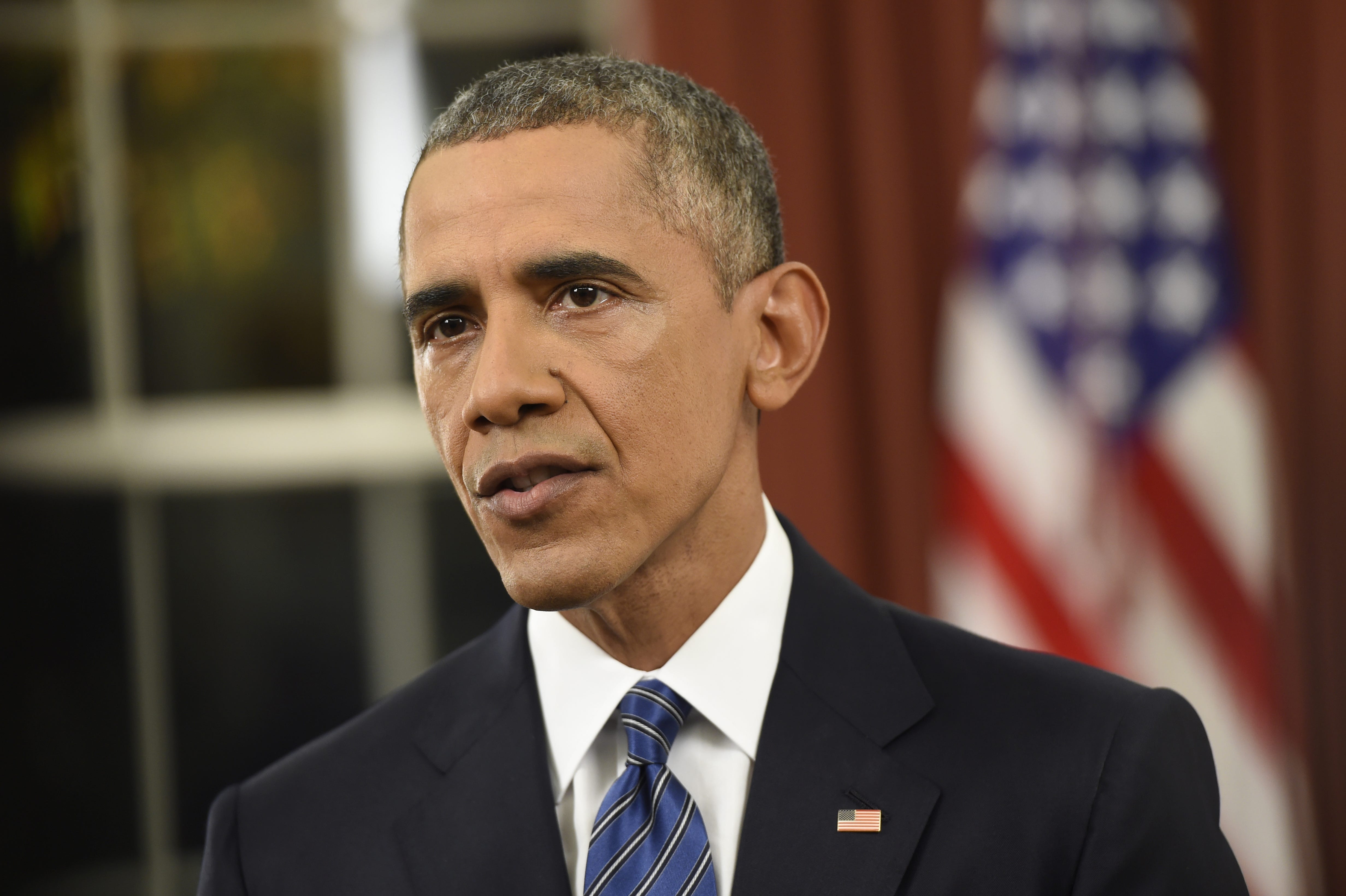 U.S. President Obama speaks about counter-terrorism during an address to the nation from the Oval Office of the White House in Washington
