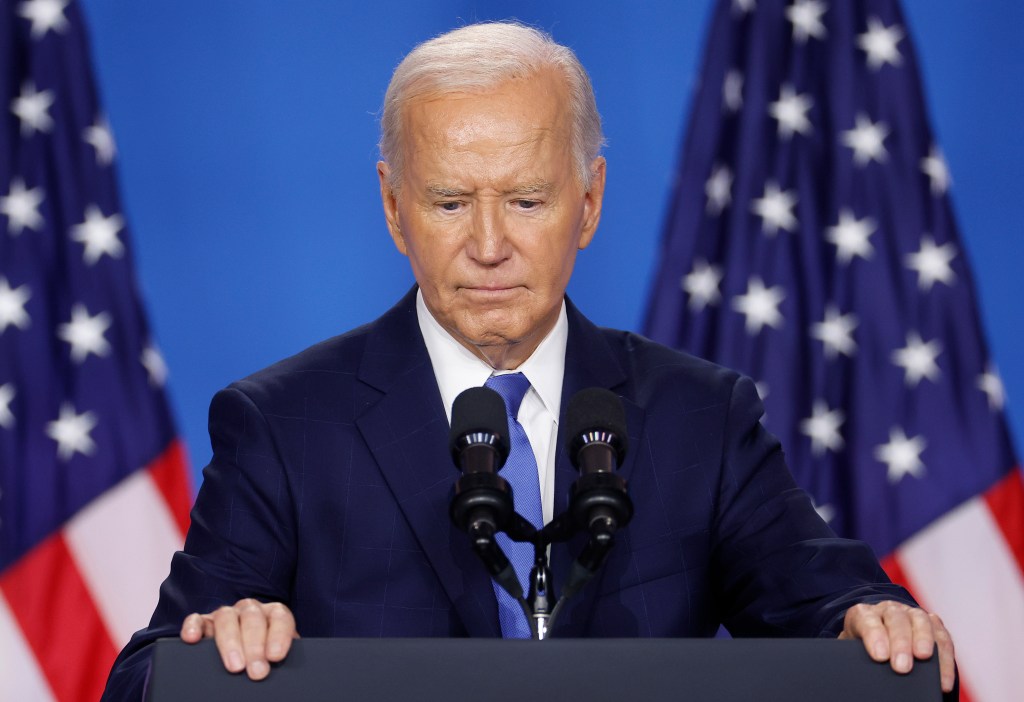 President Biden at a news conference.