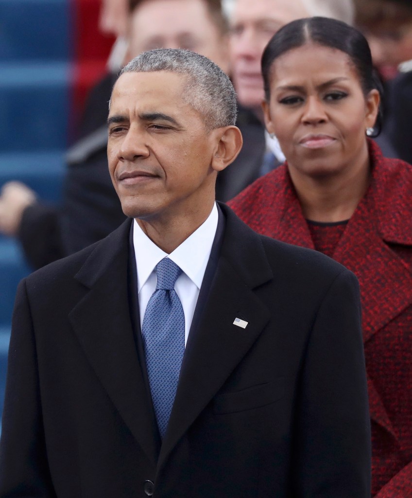 President Barack Obama and Michelle Obama at Donald Trump's inauguration.