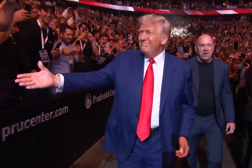 President Trump and Dana White at a UFC event.