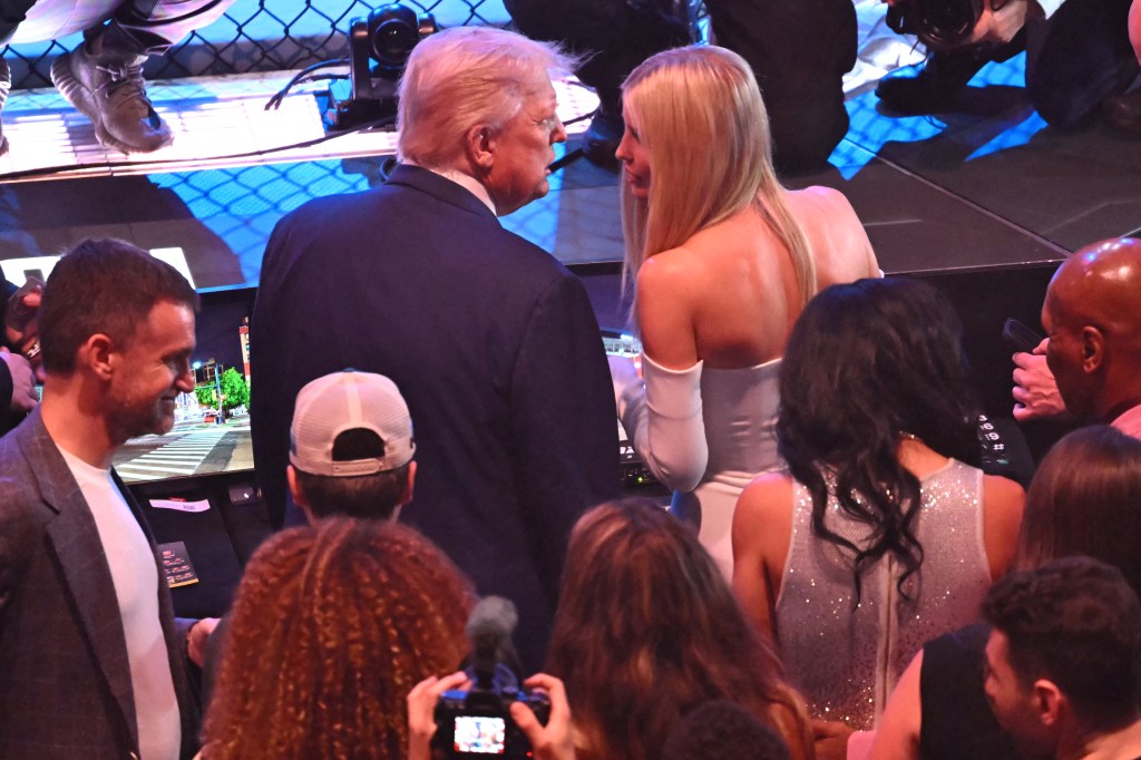 Donald and Ivanka Trump at a UFC event.