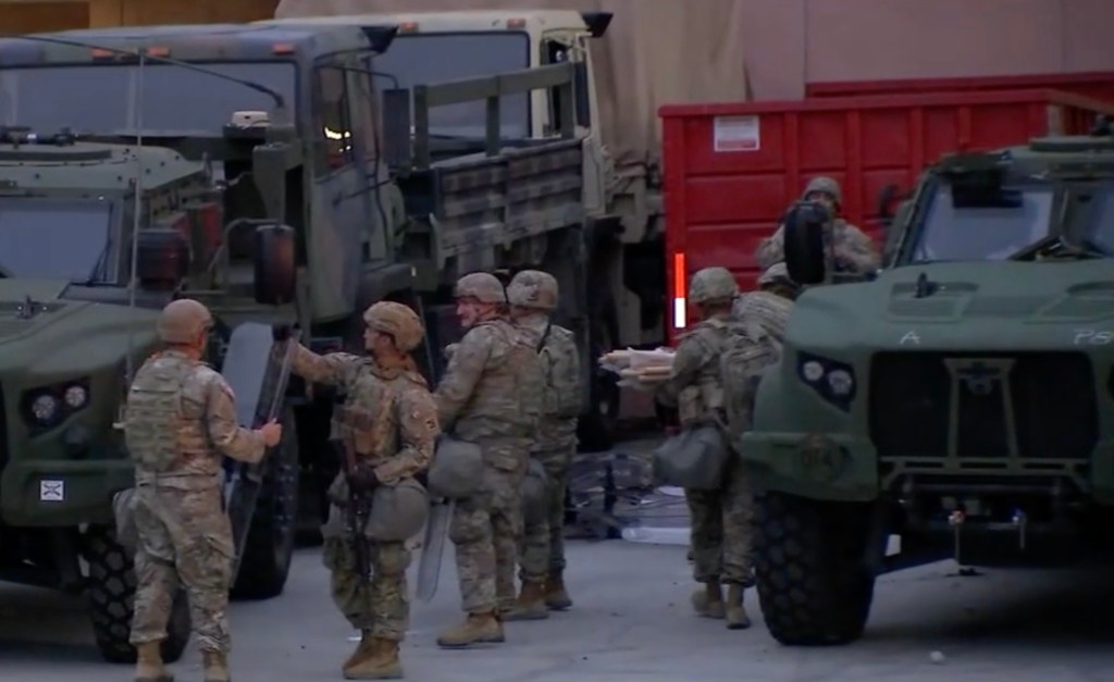 California National Guard troops in Los Angeles.