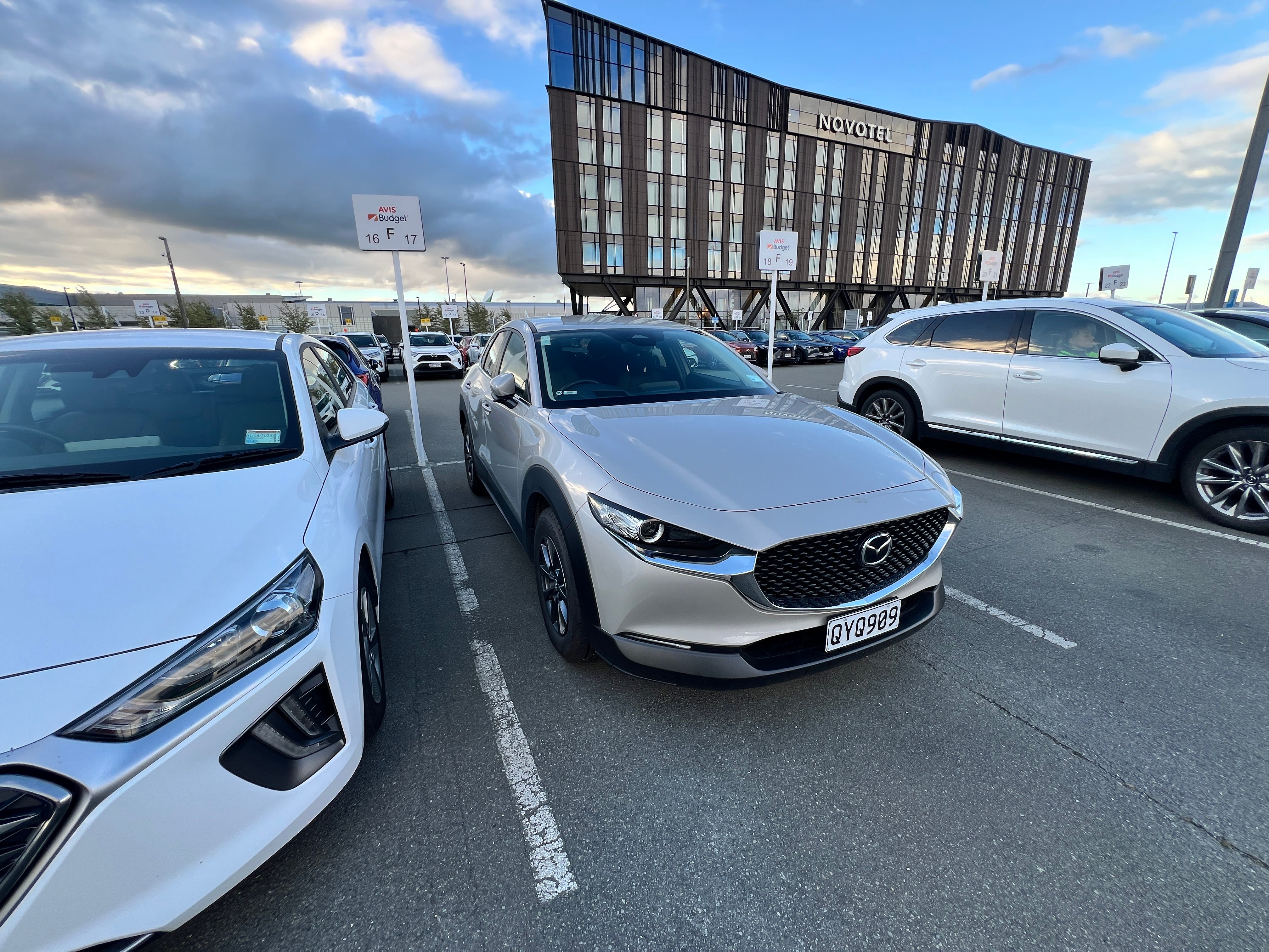 Rental car lot next to Novotel