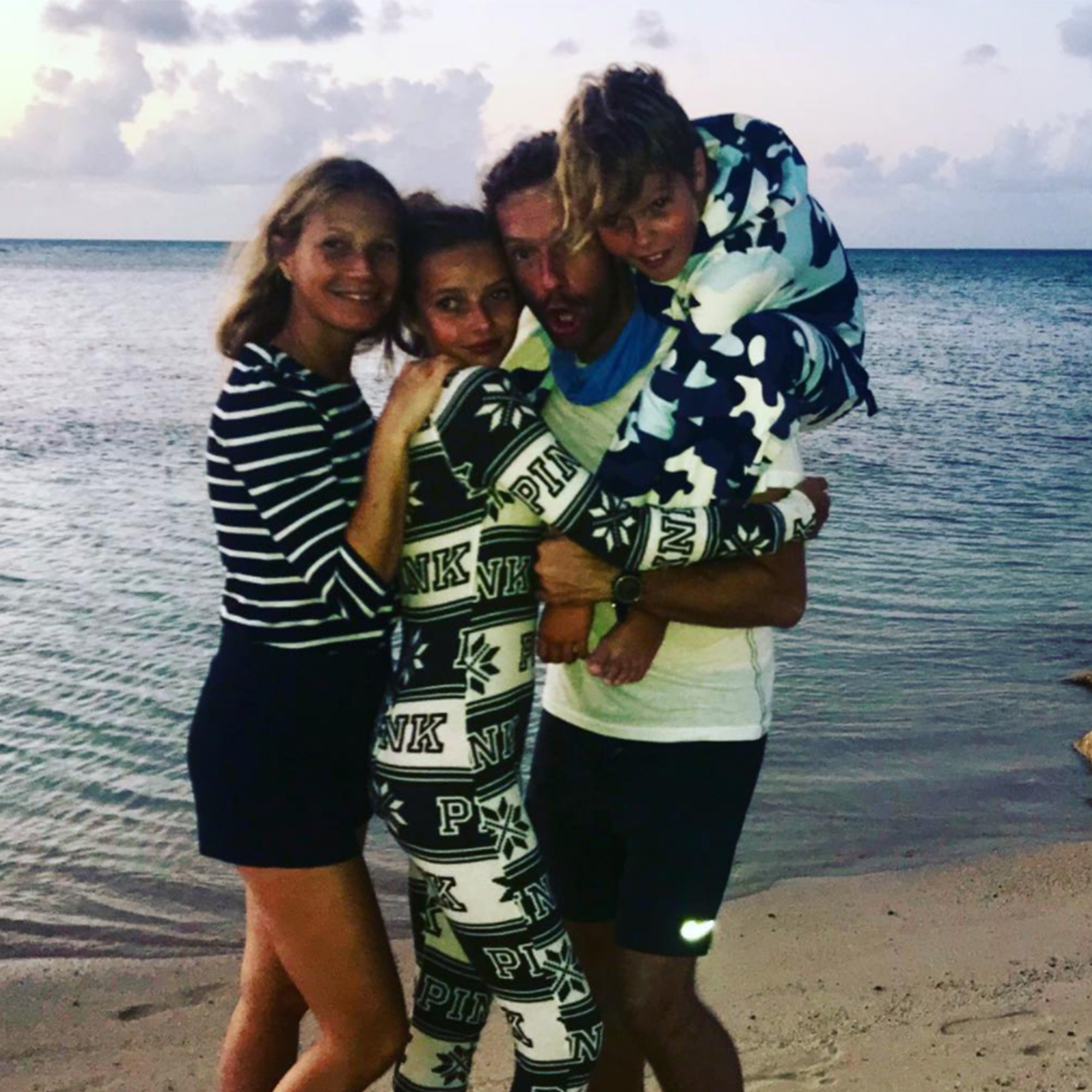 Chris Martin, Apple, Moses and Gwyneth Paltrow