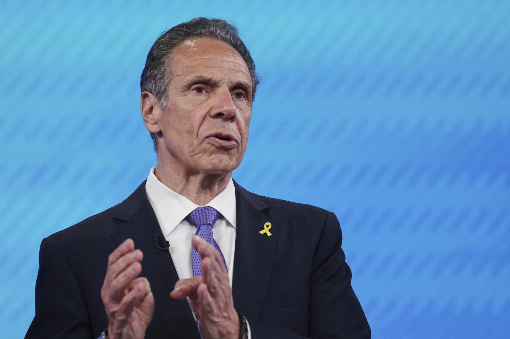 Andrew Cuomo speaking at a NYC mayoral primary debate.