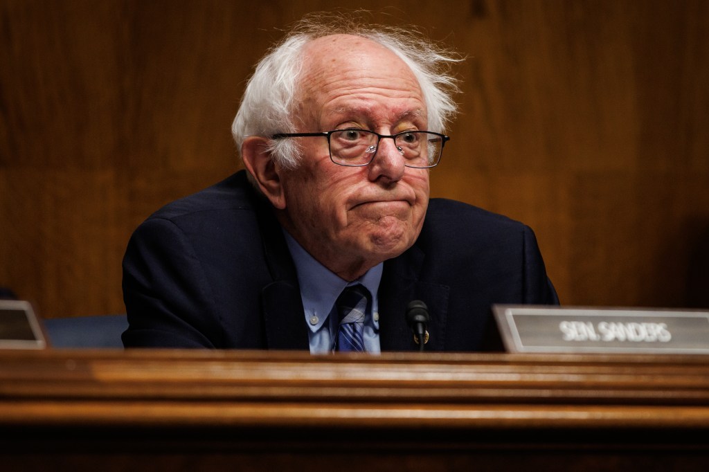 Sen. Bernie Sanders questioning HHS Secretary Robert F. Kennedy Jr. during a Senate hearing.