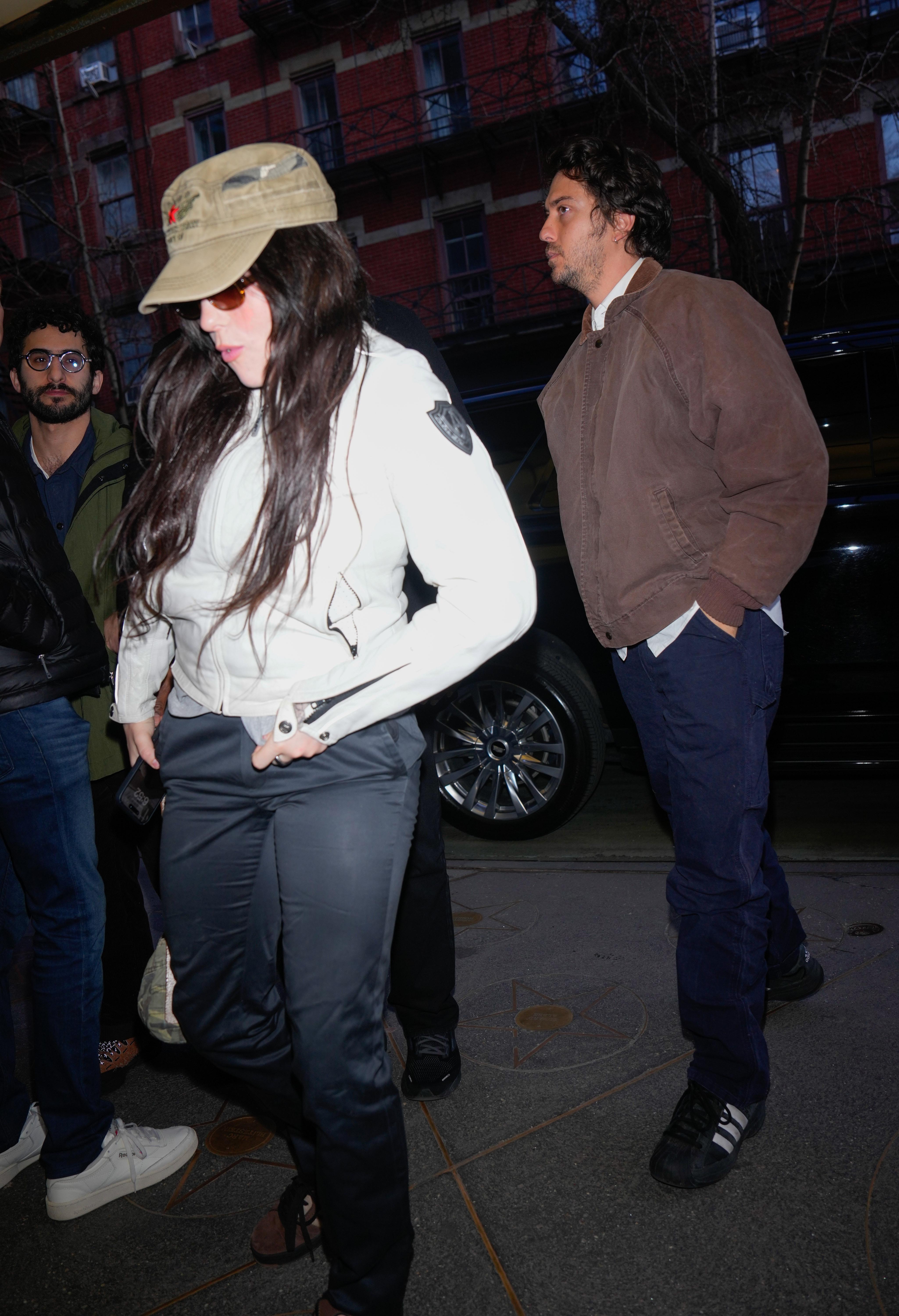 Billie Eilish and Nat Wolff head to the Lucille Lortel Theater in New York City.