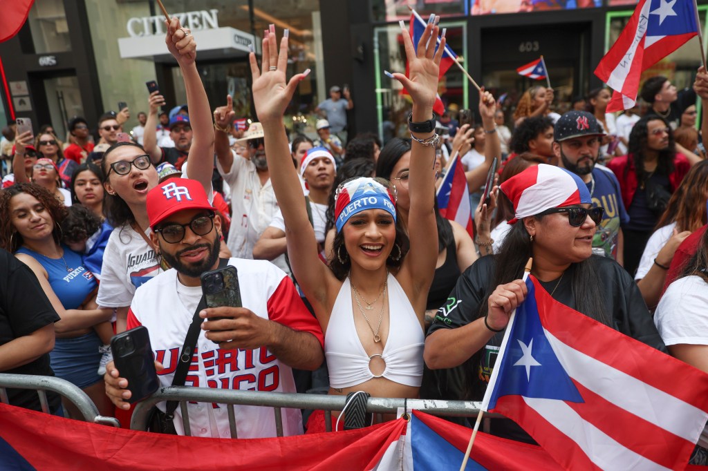 Spectators at the Puerto Rican Day Parade in New York City.