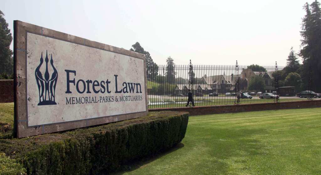 Forest Lawn Memorial Parks and Mortuaries sign.