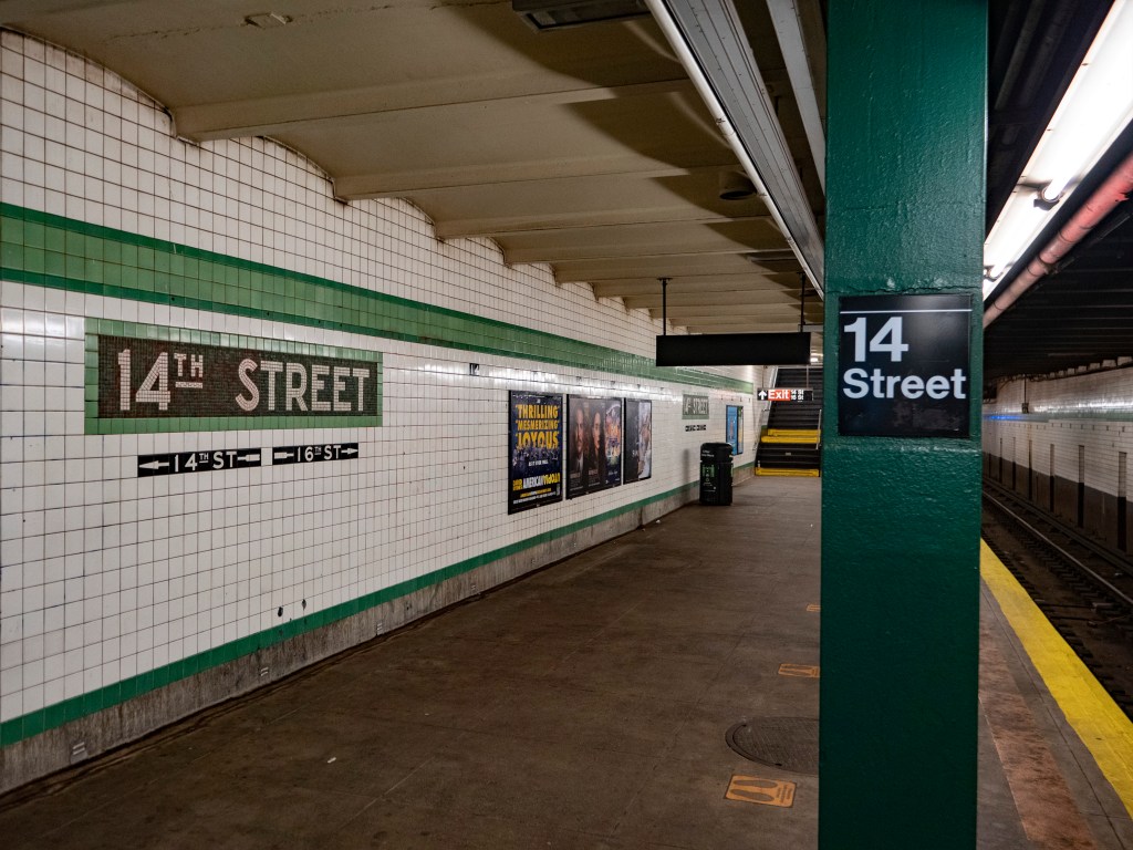 14th Street subway station platform.