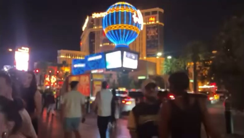Livestream video of a shooting outside the Bellagio Hotel and Casino in Las Vegas.
