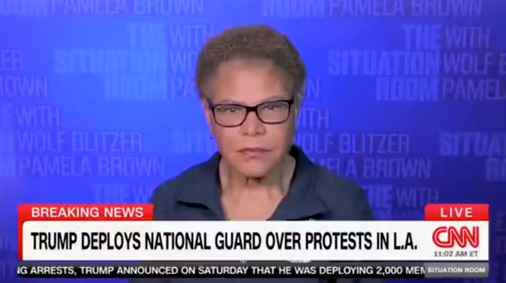 Pamela Brown reporting on Trump deploying the National Guard to LA protests on CNN.