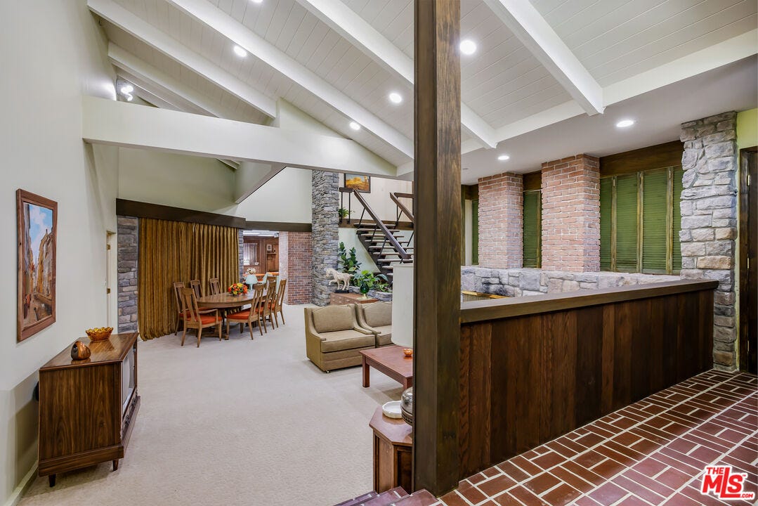 The interior of a midcentury modern home.