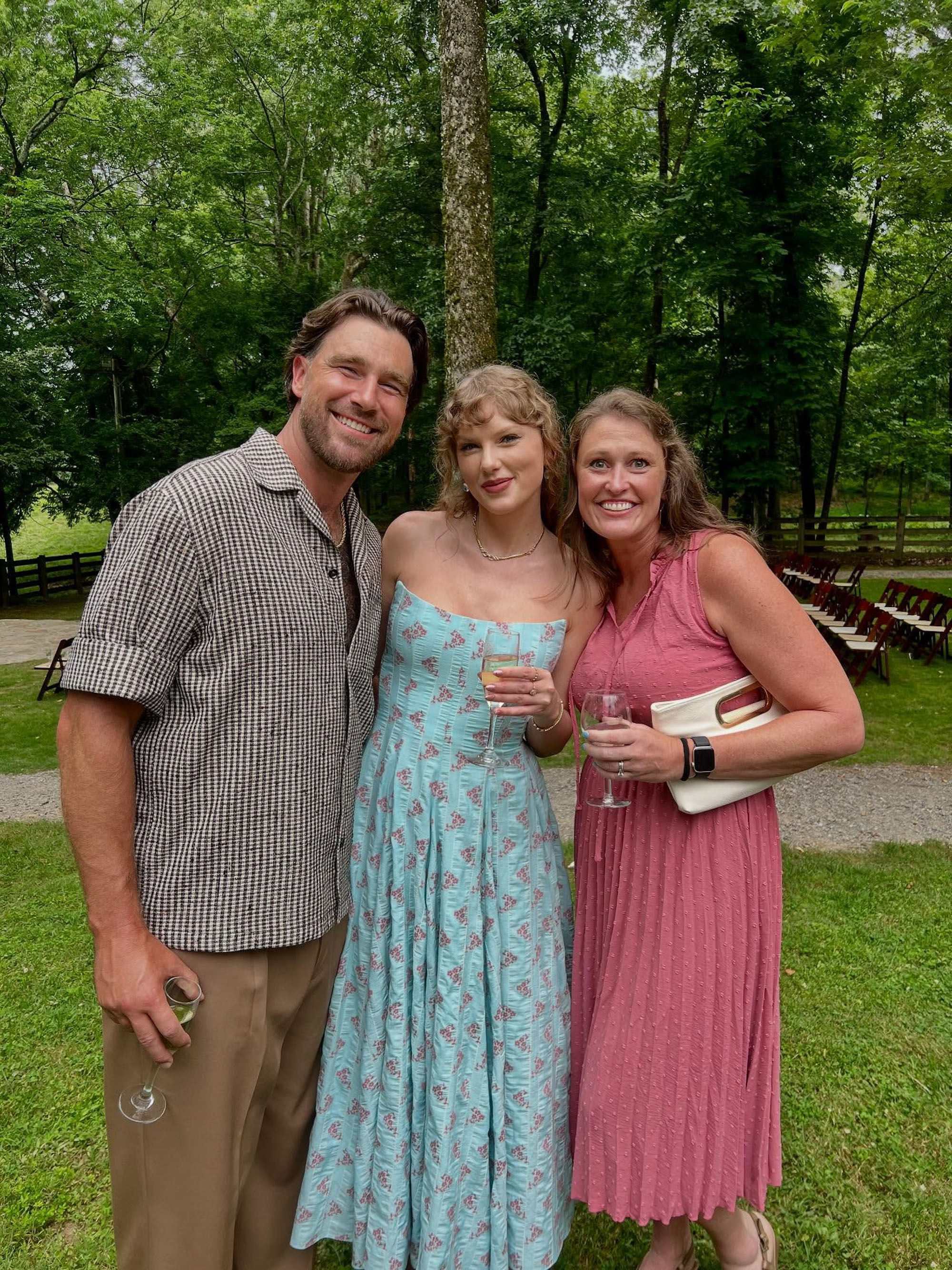 Taylor Swift at Tanner Corum and Samantha Peck's wedding. 