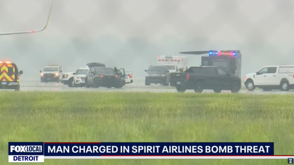 Man charged in Spirit Airlines bomb threat.