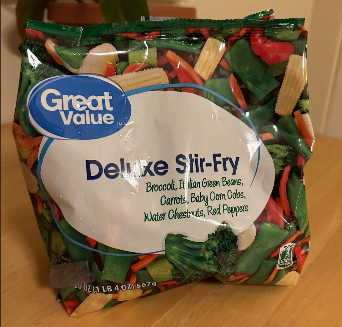 Great Value deluxe stir-fry veggie mix f
