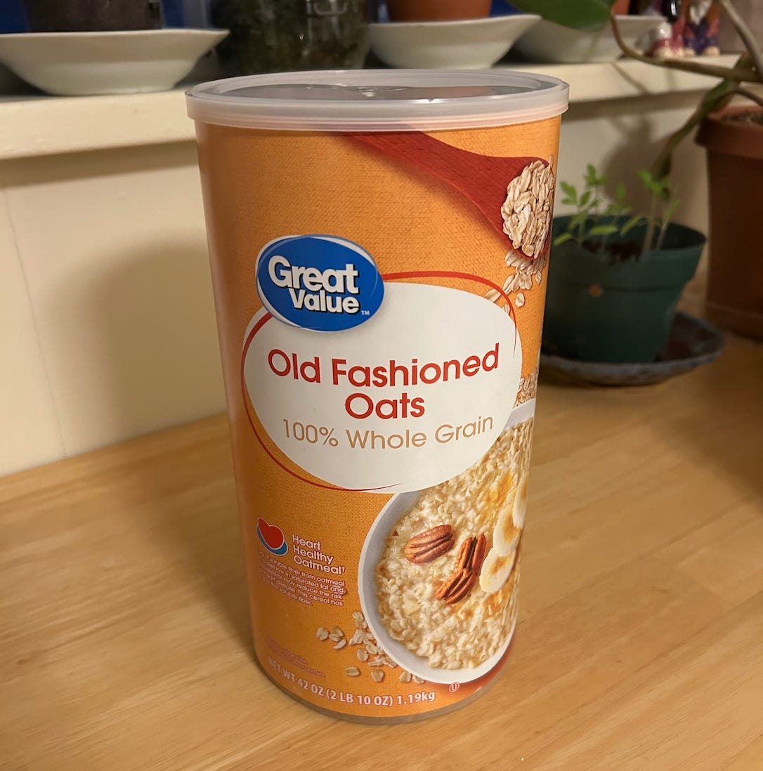 Great Value old fashioned oats