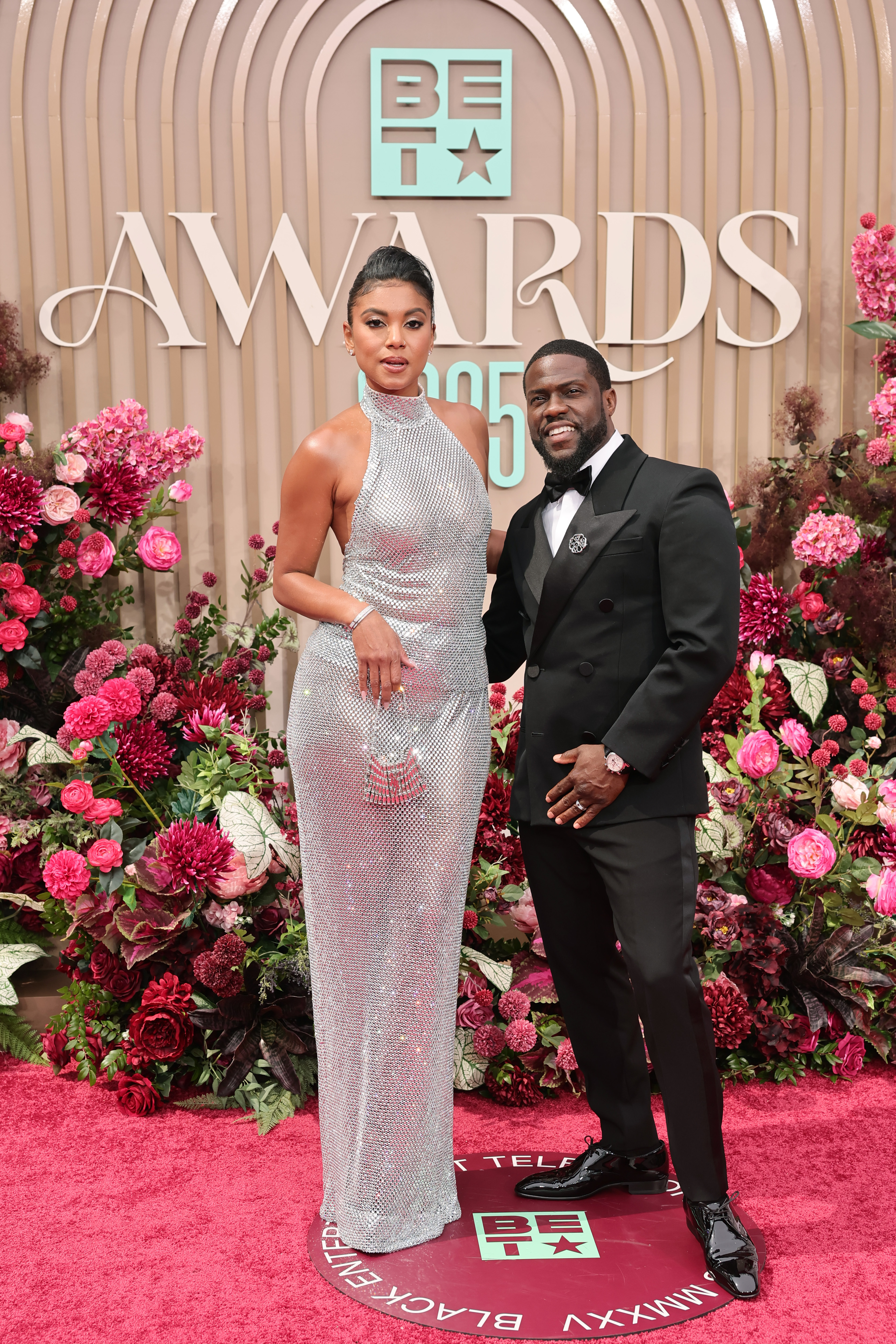 Kevin Hart and Eniko Hart at the BET Awards 2025
