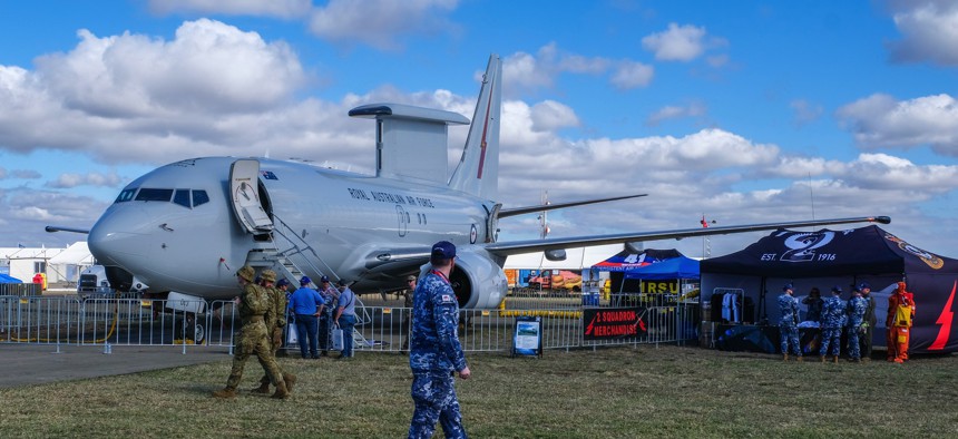 The Royal Australian Air Force displayed a Boeing E-7A Wedgetail at the 2025 Avalon International Airshow in March.