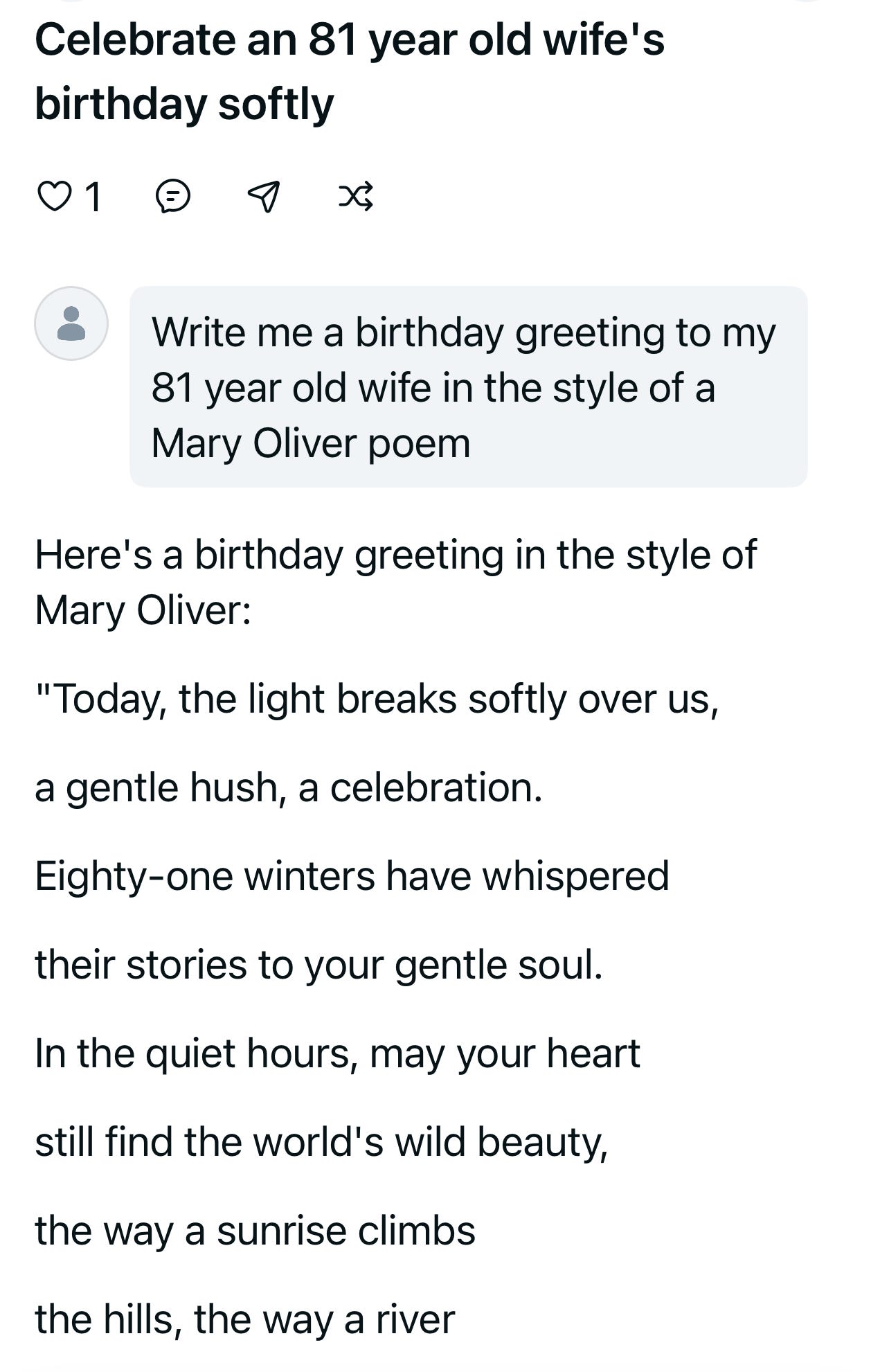 a poem about a wife in the Meta AI chat