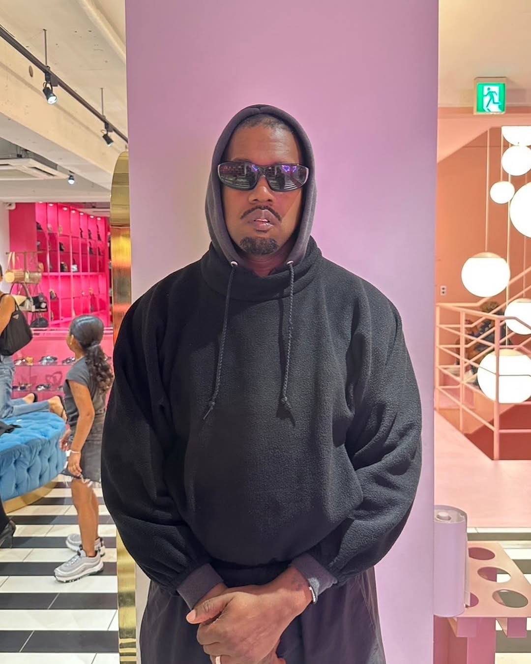 Kanye West poses for a photo in Japan.