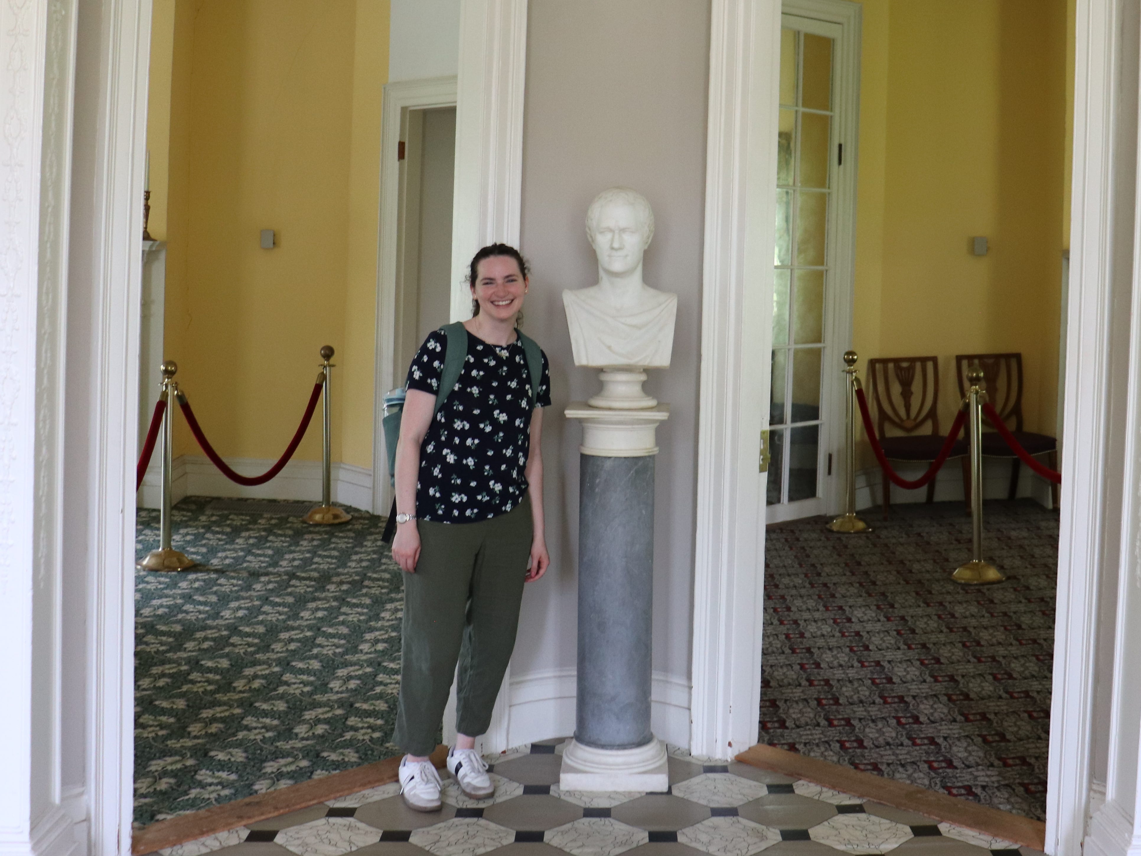 A bust of Alexander Hamilton in the foyer of Hamilton Grange.