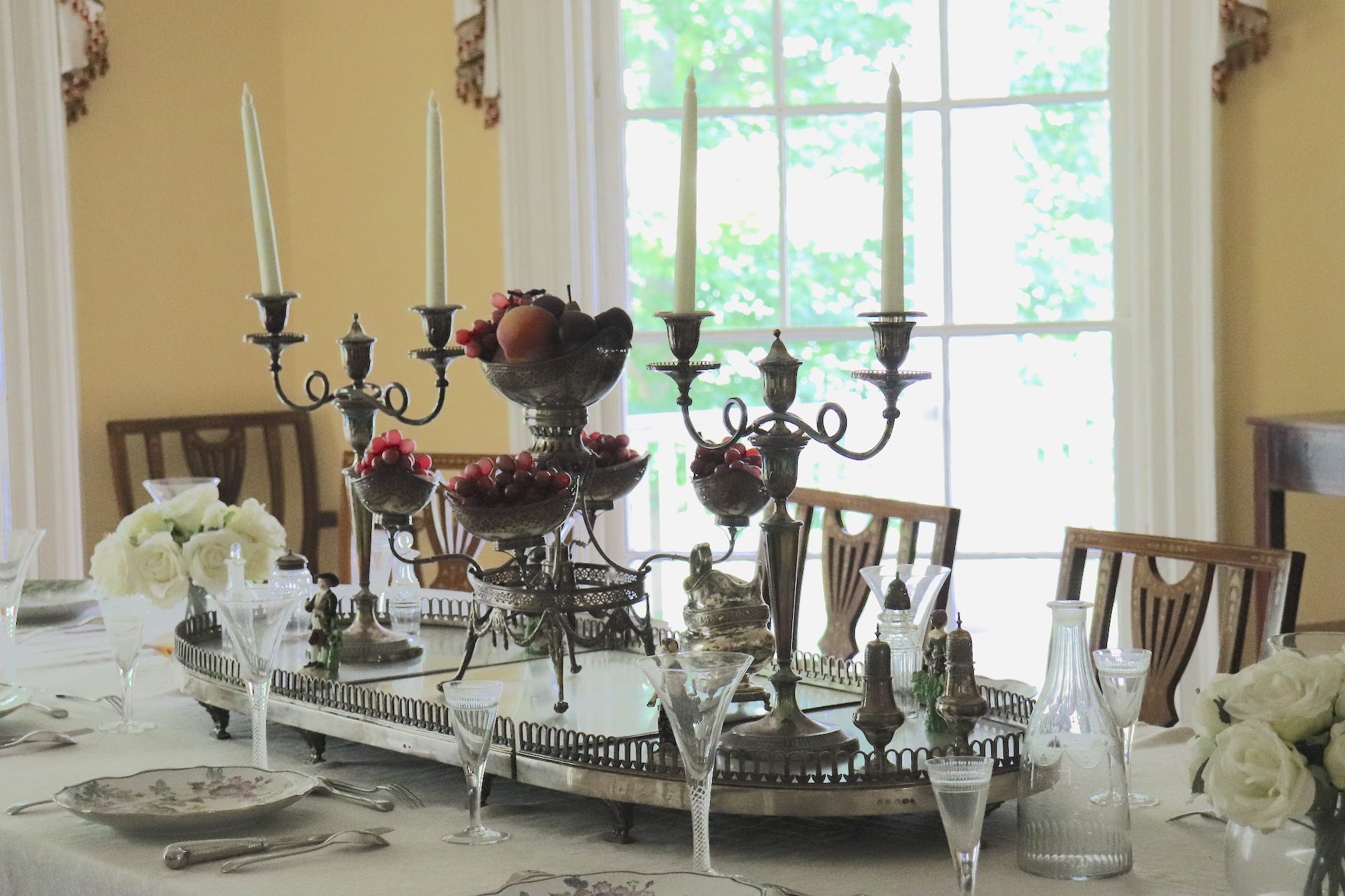 An original silver candle tray at Hamilton Grange.