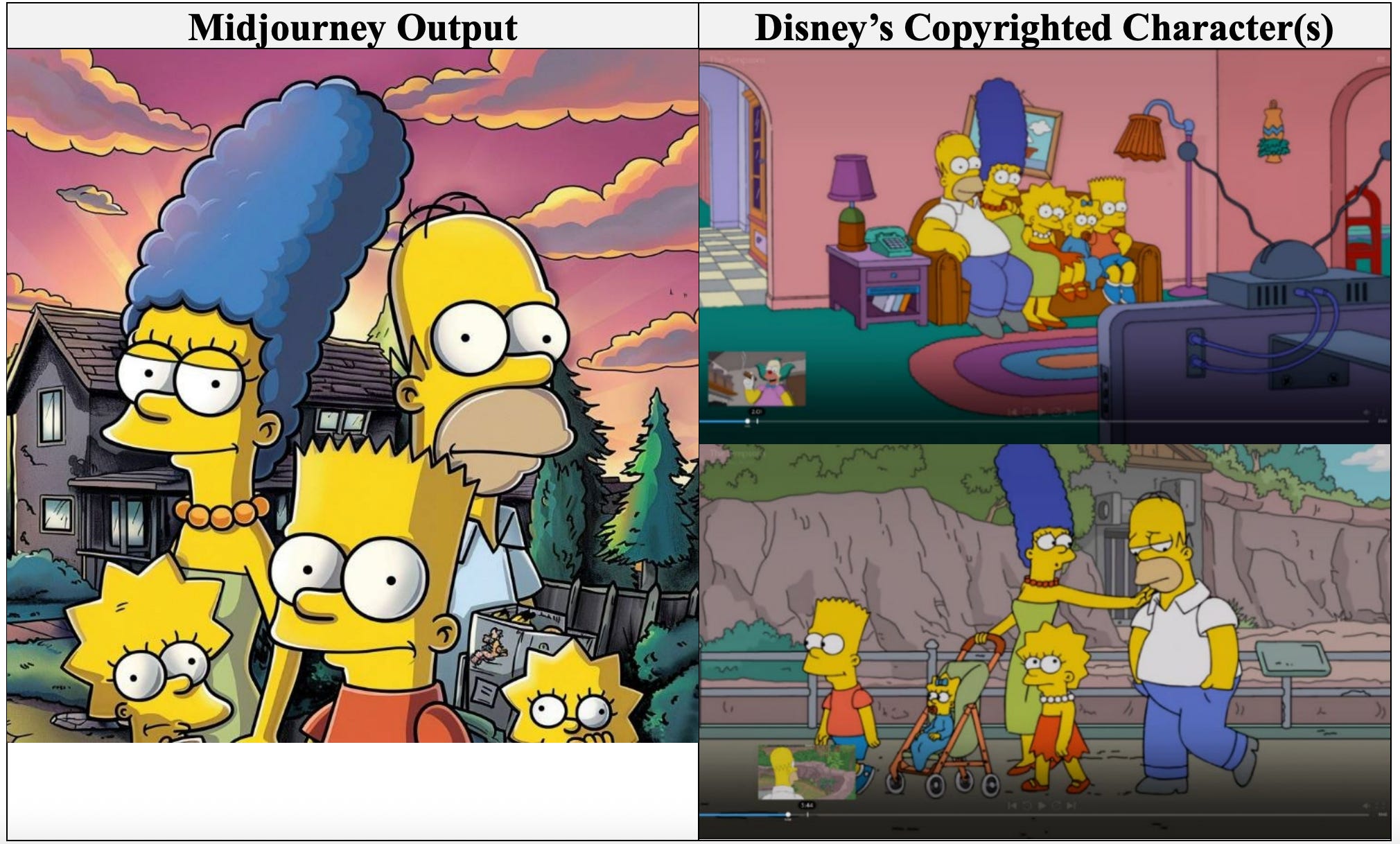 Screenshot from Disney and Universal vs Midjourney lawsuit