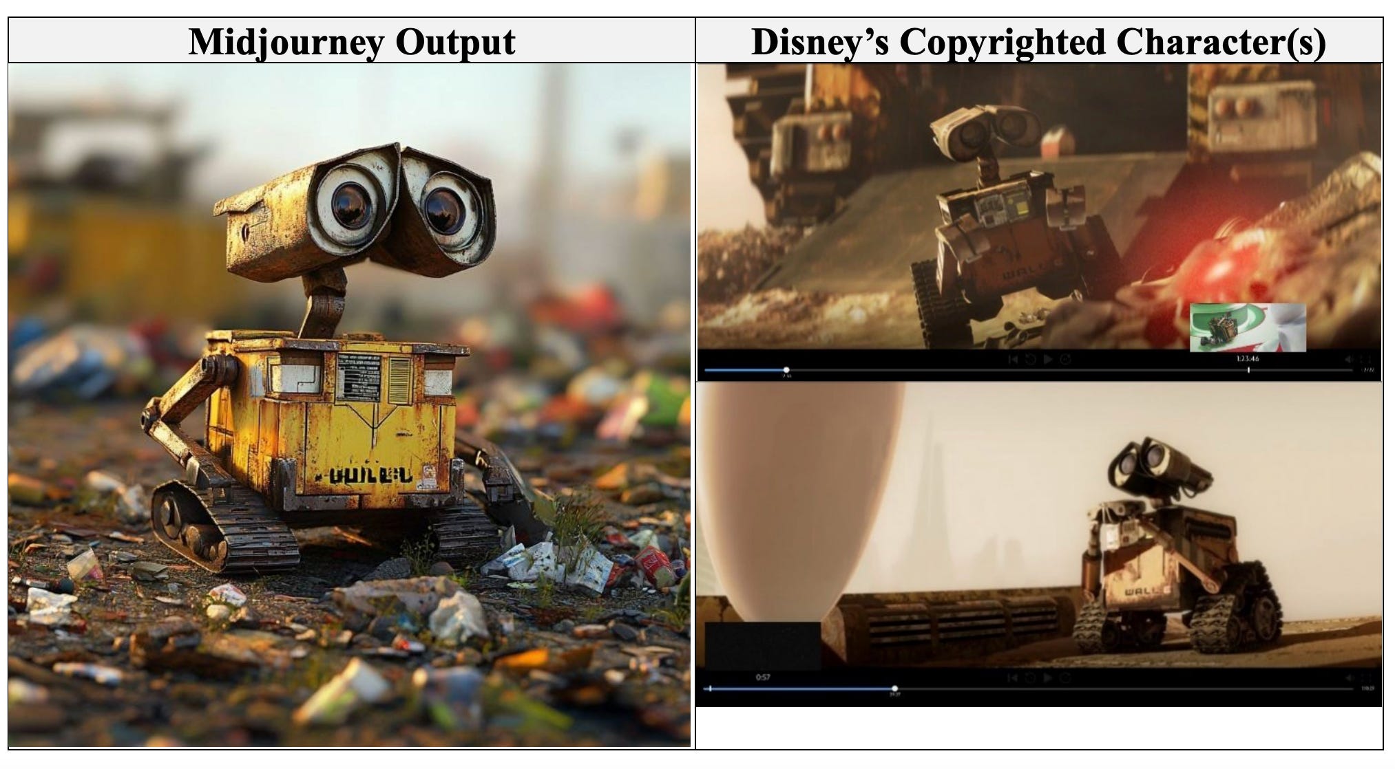 Screenshot from Disney and Universal vs Midjourney lawsuit