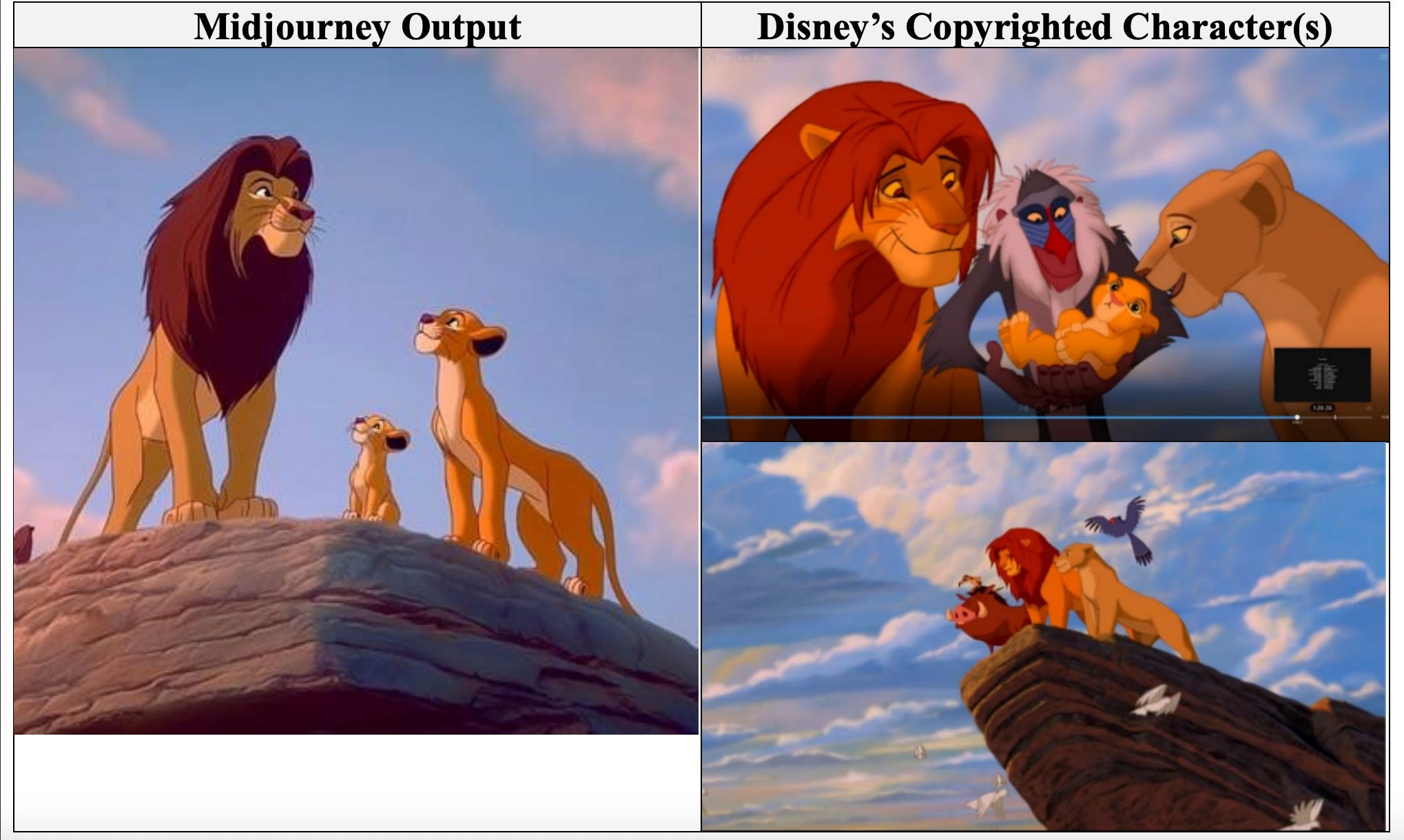 Screenshot from Disney and Universal vs Midjourney lawsuit