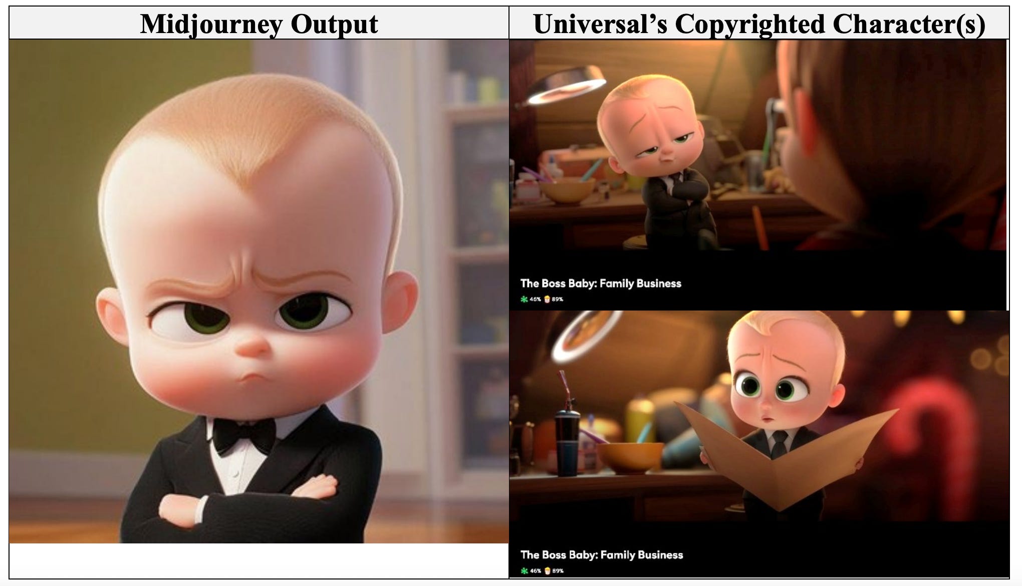 Screenshot from Disney and Universal vs Midjourney lawsuit