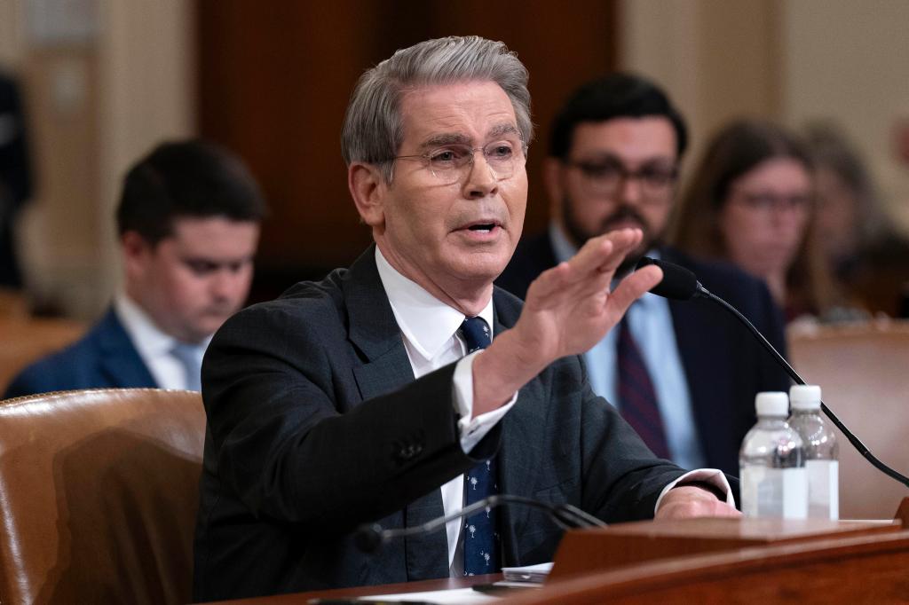 Treasury Secretary Scott Bessent testifying before Congress.