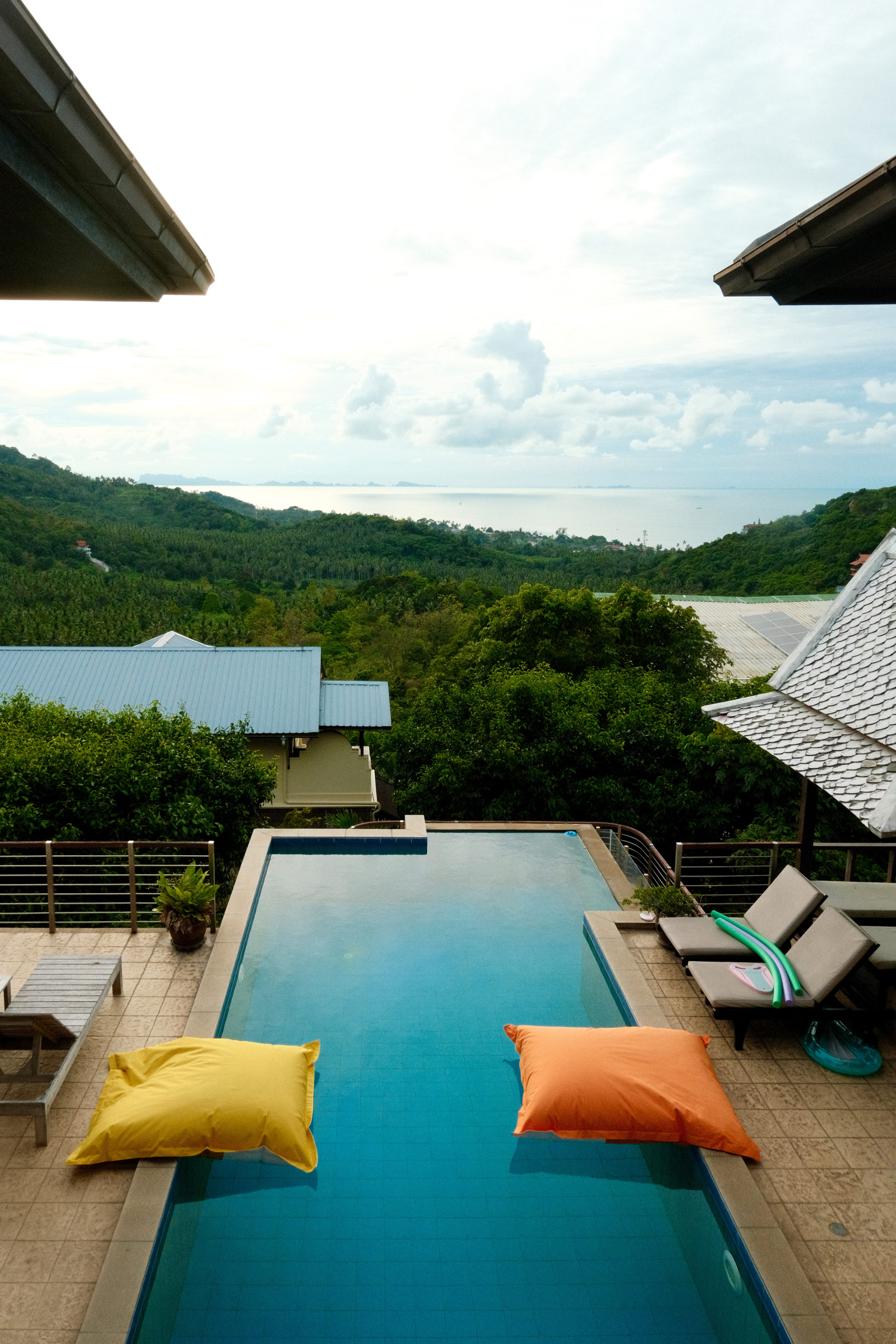 The view from the second floor of a villa in the mountains in Koh Samui, Thailand.
