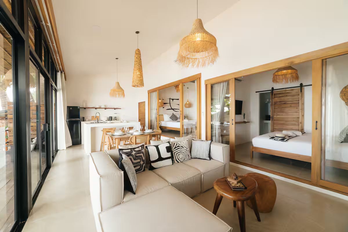 The interiors of a beachfront house in Koh Samui, Thailand.