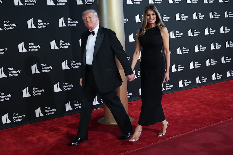 resident Donald Trump and first lady Melania Trump arrive at the Kennedy Center on June 11, 2025 in Washington, DC. Trump is scheduled to attend a performance of Les Misérables