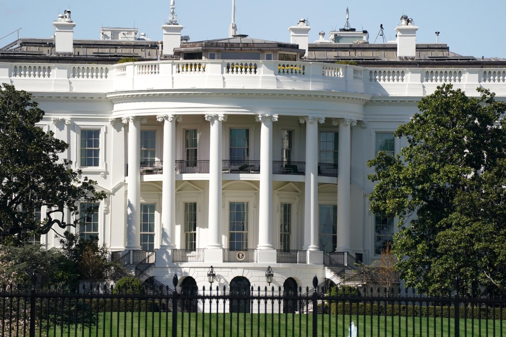The White House South Portico and South Lawn.