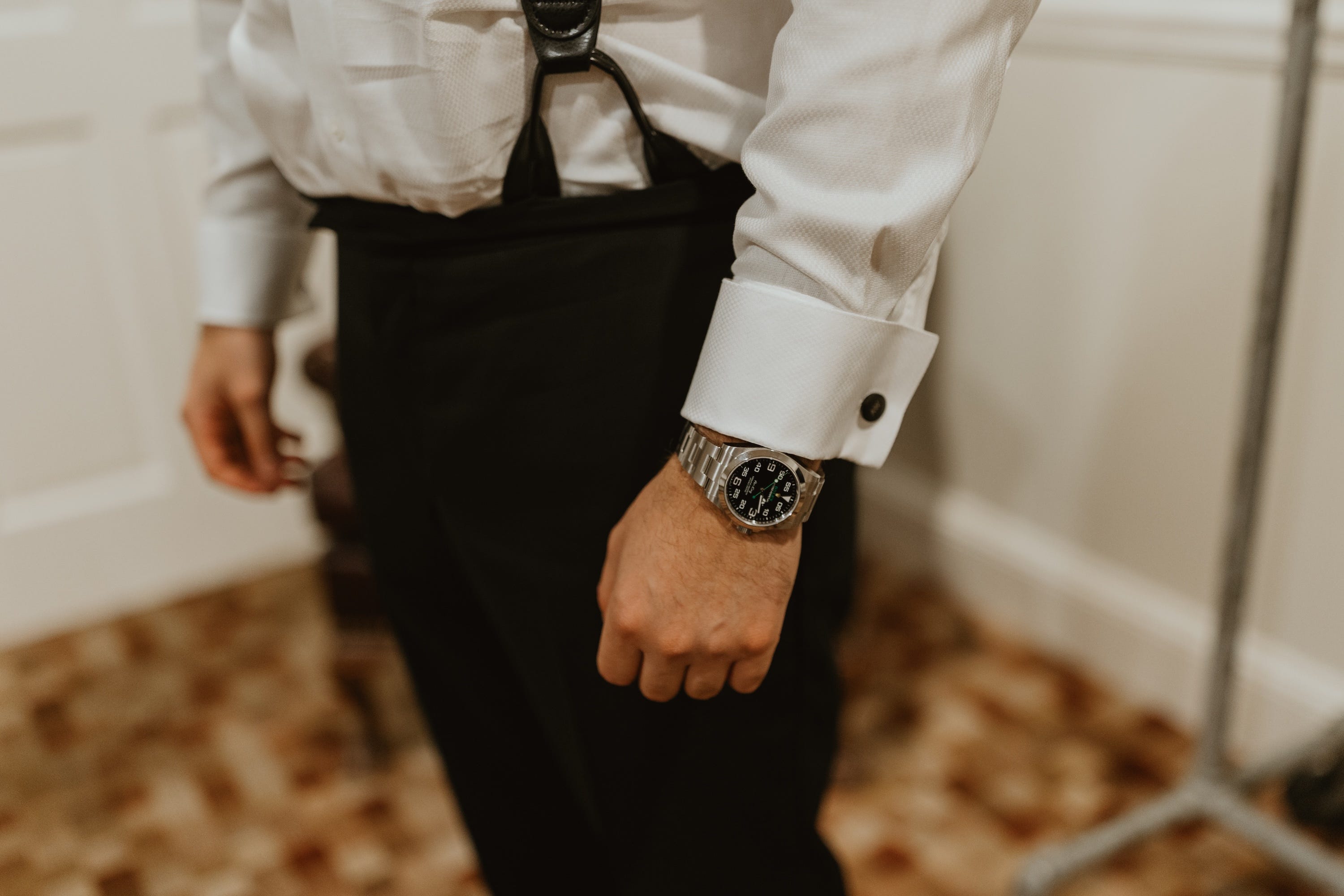Andrew Woolf wears the Rolex his wife gifted him on their wedding day.